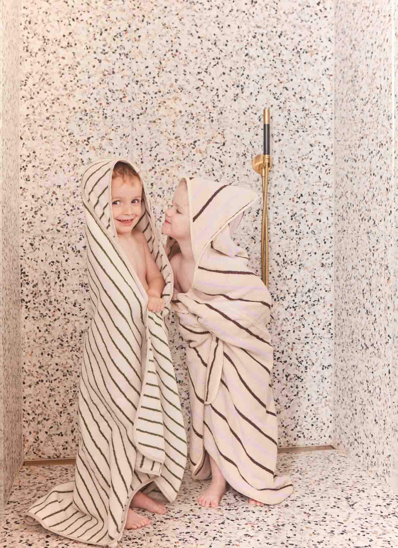 Organic cotton hooded bath towel OYOY LIVING DESIGN Brown