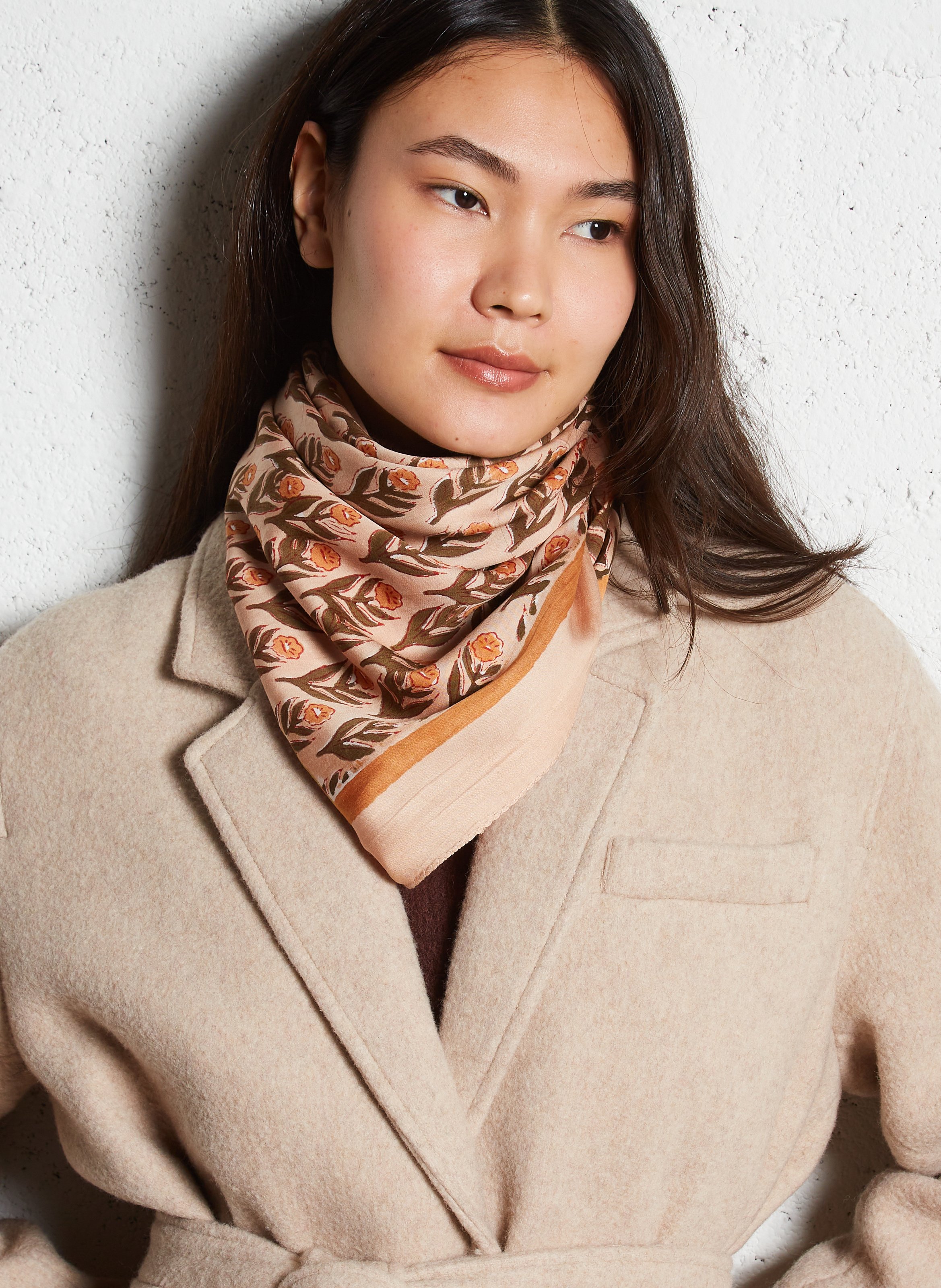Folasi Printed satin scarf Macadamia Apaches Collections - Women FOLASI ...