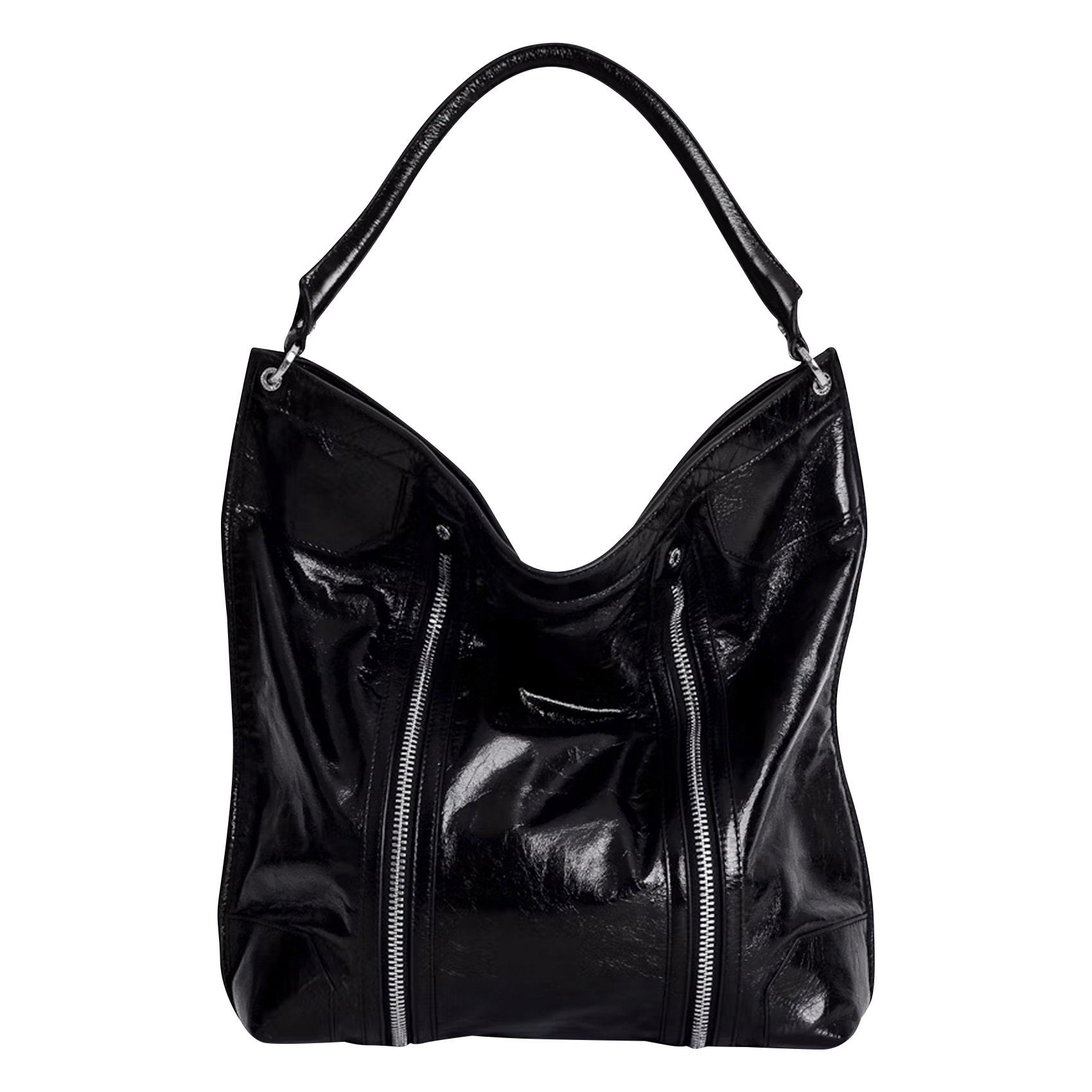 Schoudertas van lakleer ZADIG&VOLTAIRE Zwart