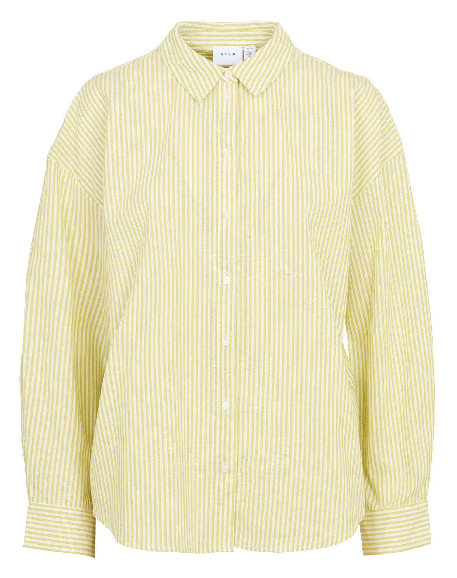 Gerade geschnittenes Hemd mit klassischem Streifenmuster aus Bio-Baumwolle VILA Beige