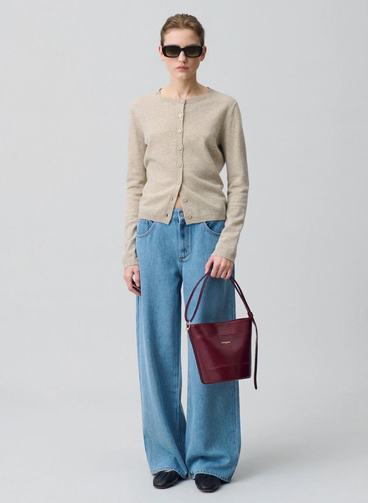 Beuteltasche aus Leder CLAUDIE PIERLOT Rot