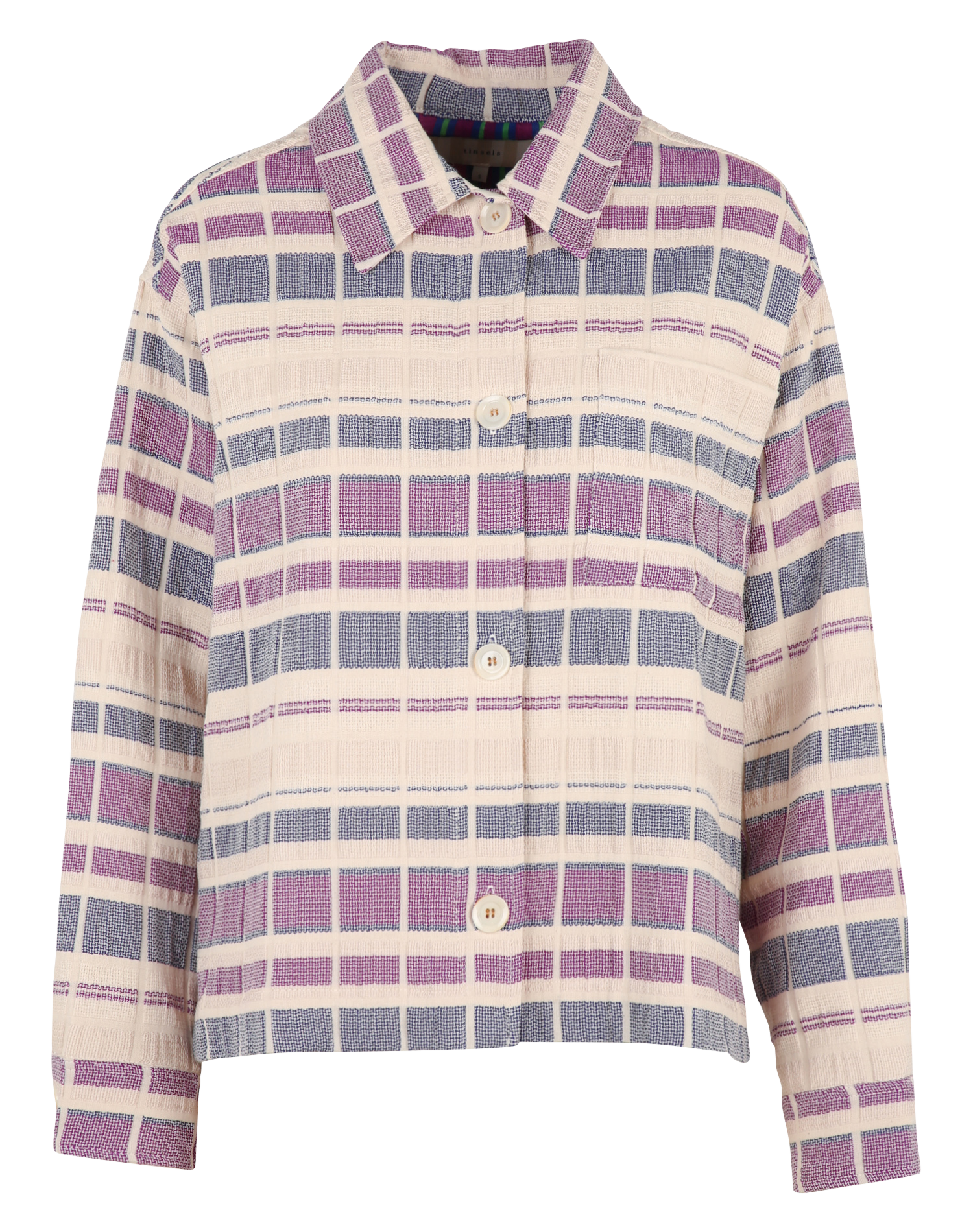 Veste ample col classique en coton mélangé TINSELS Bleu