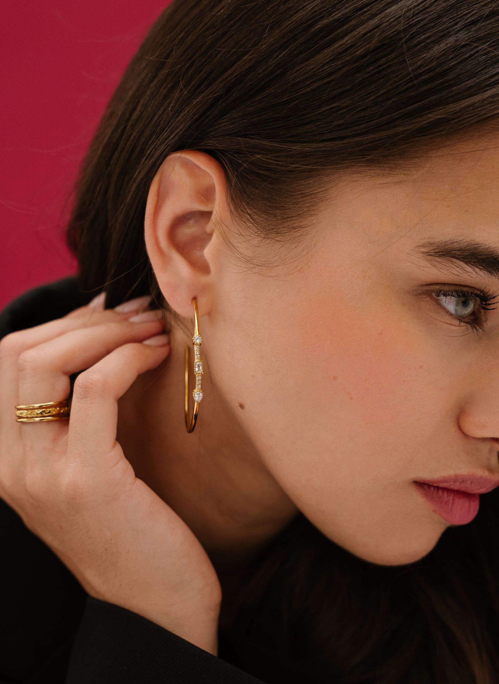 Star-studded Sunita hoop earrings AEC Paris Golden