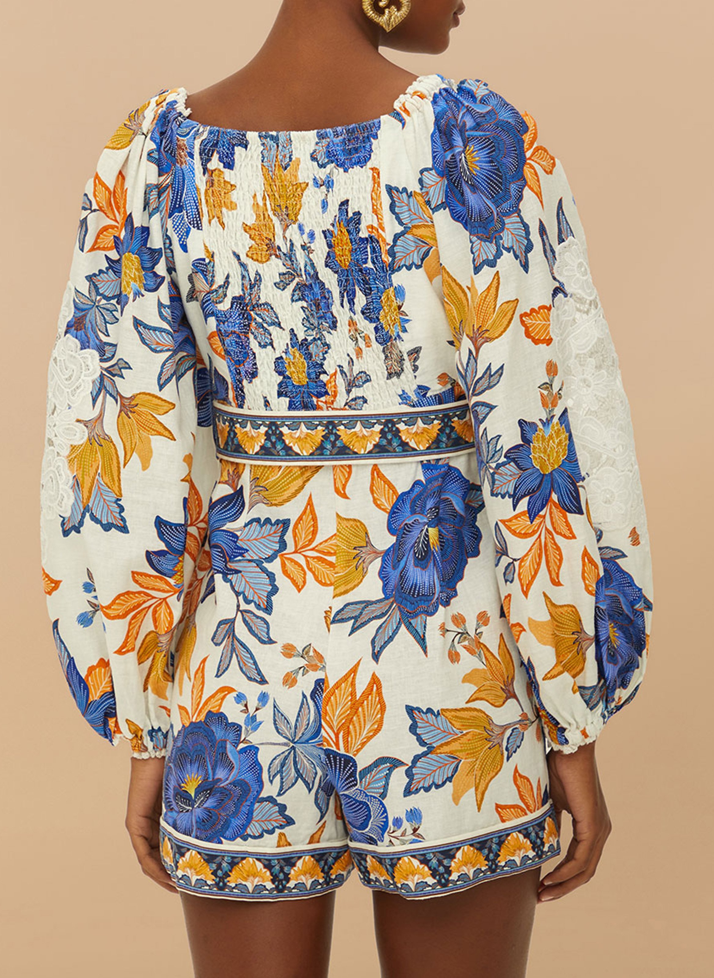 Combishort brodée à motifs FARM RIO Multicolore