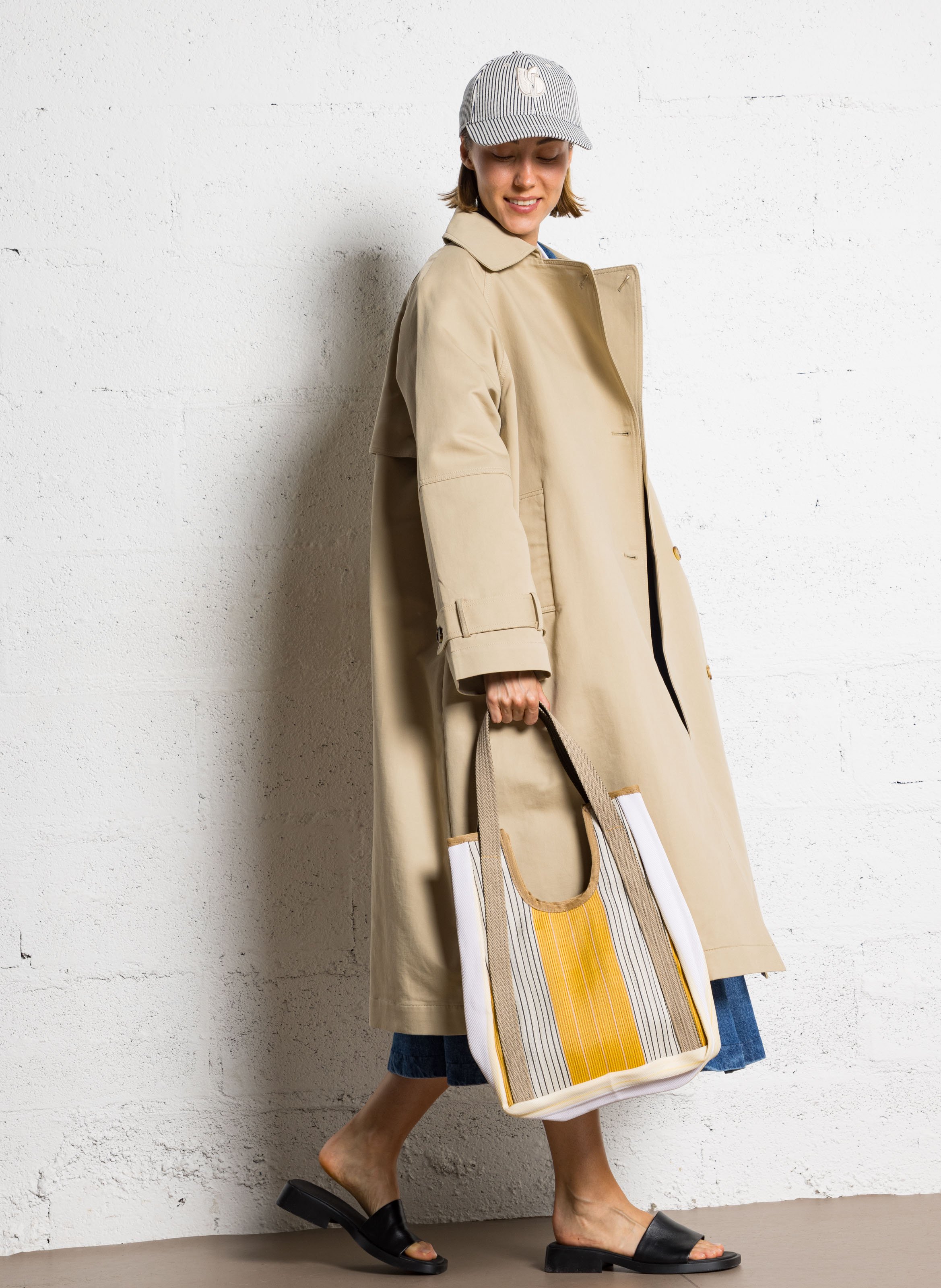 Sac porté épaule rayé BABACHIC BAGS Beige