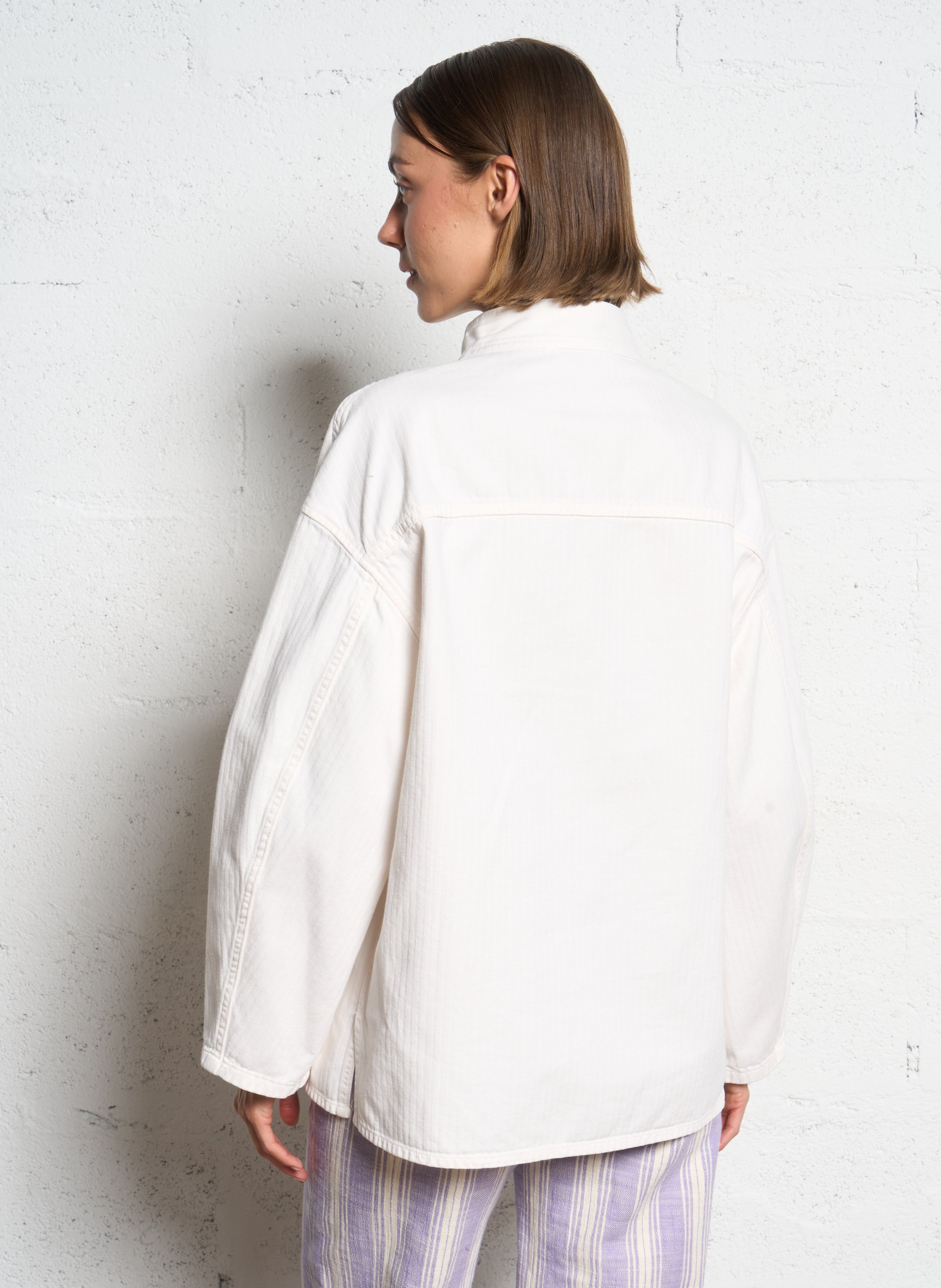 Straight-cut cotton overshirt MASSCOB White