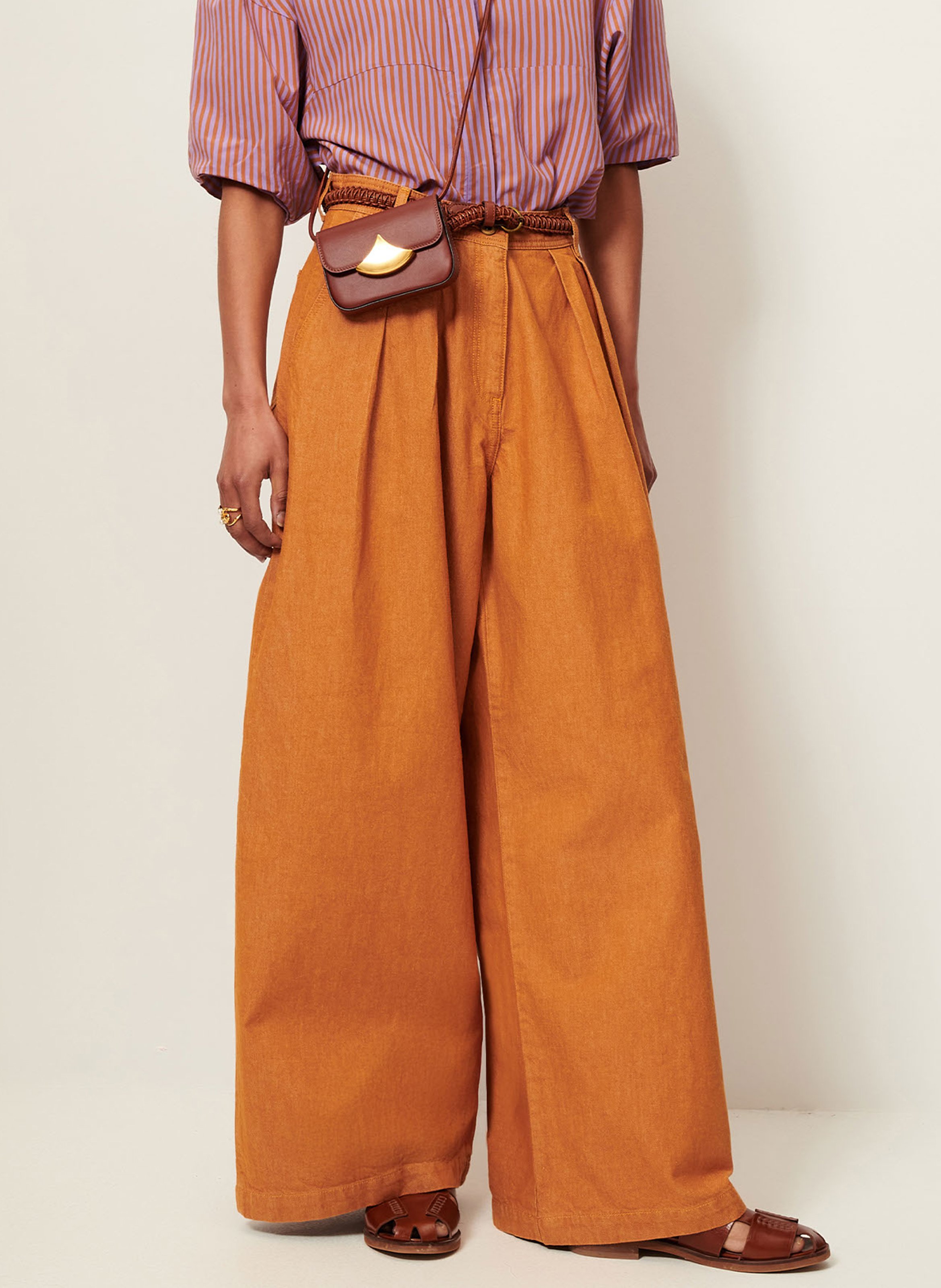 Wide cotton trousers  SESSUN Orange