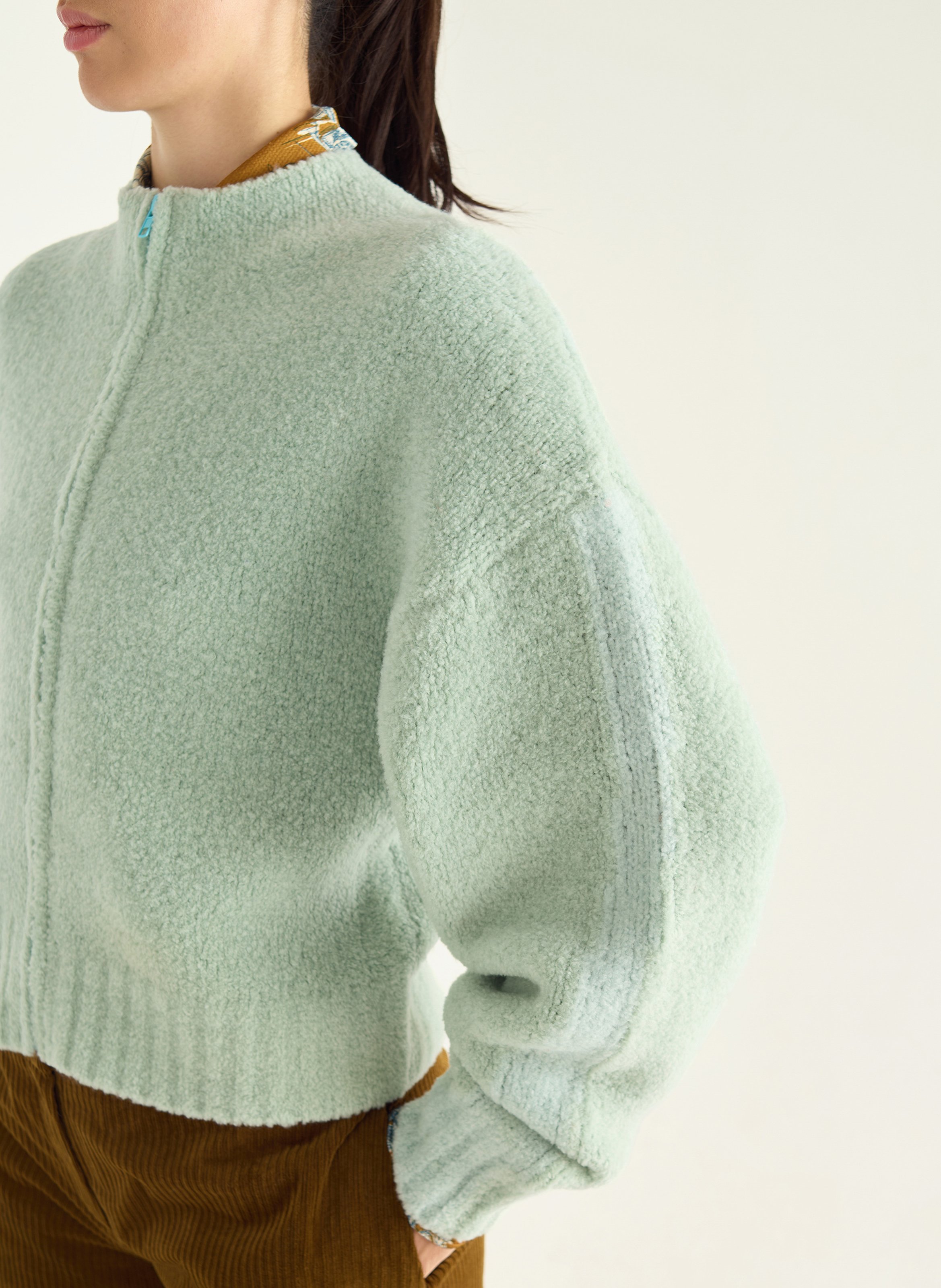 Straight-fit vest van wolmix COTELAC Groen