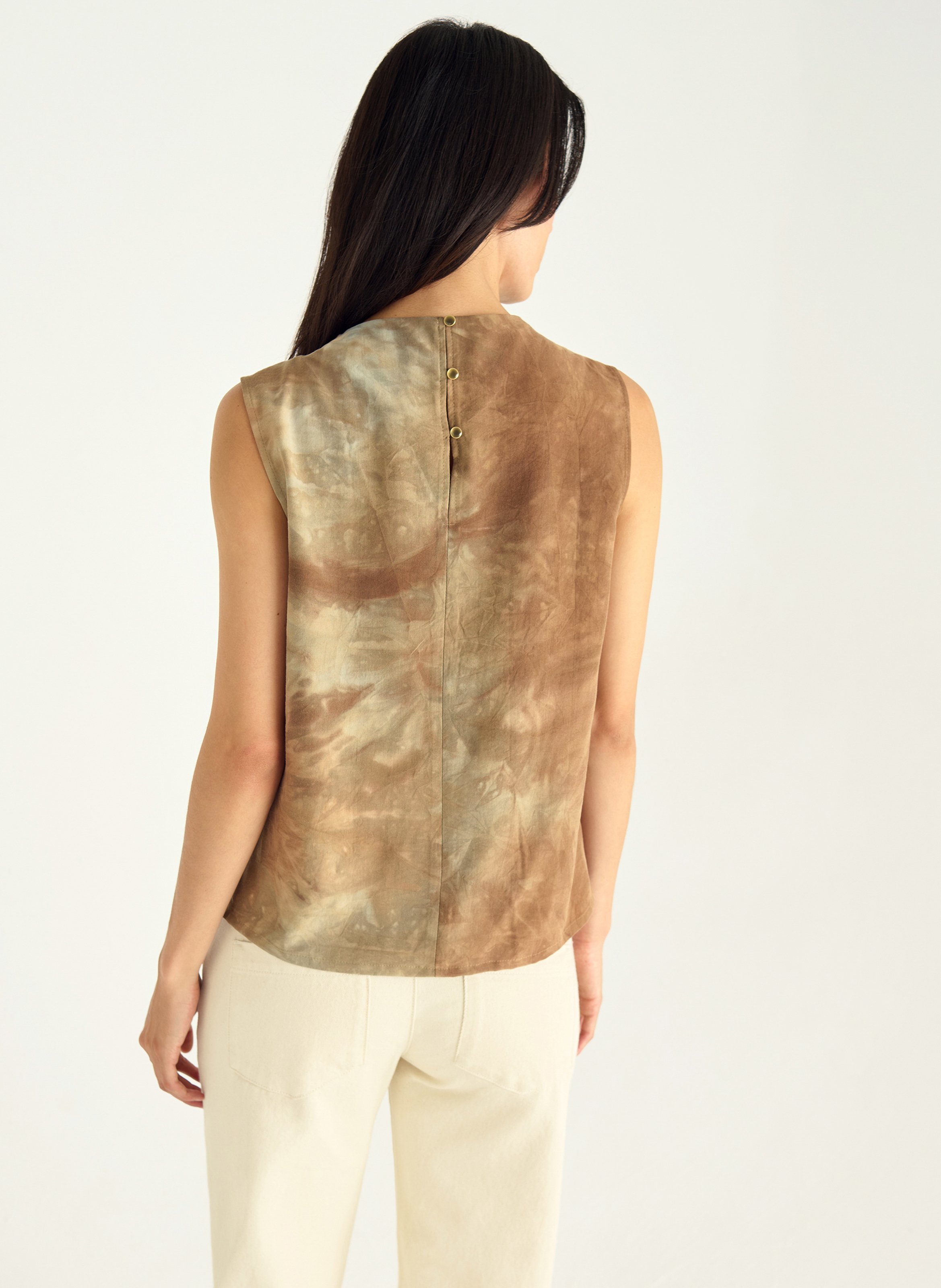 Top col rond imprimé ACOTE Noir