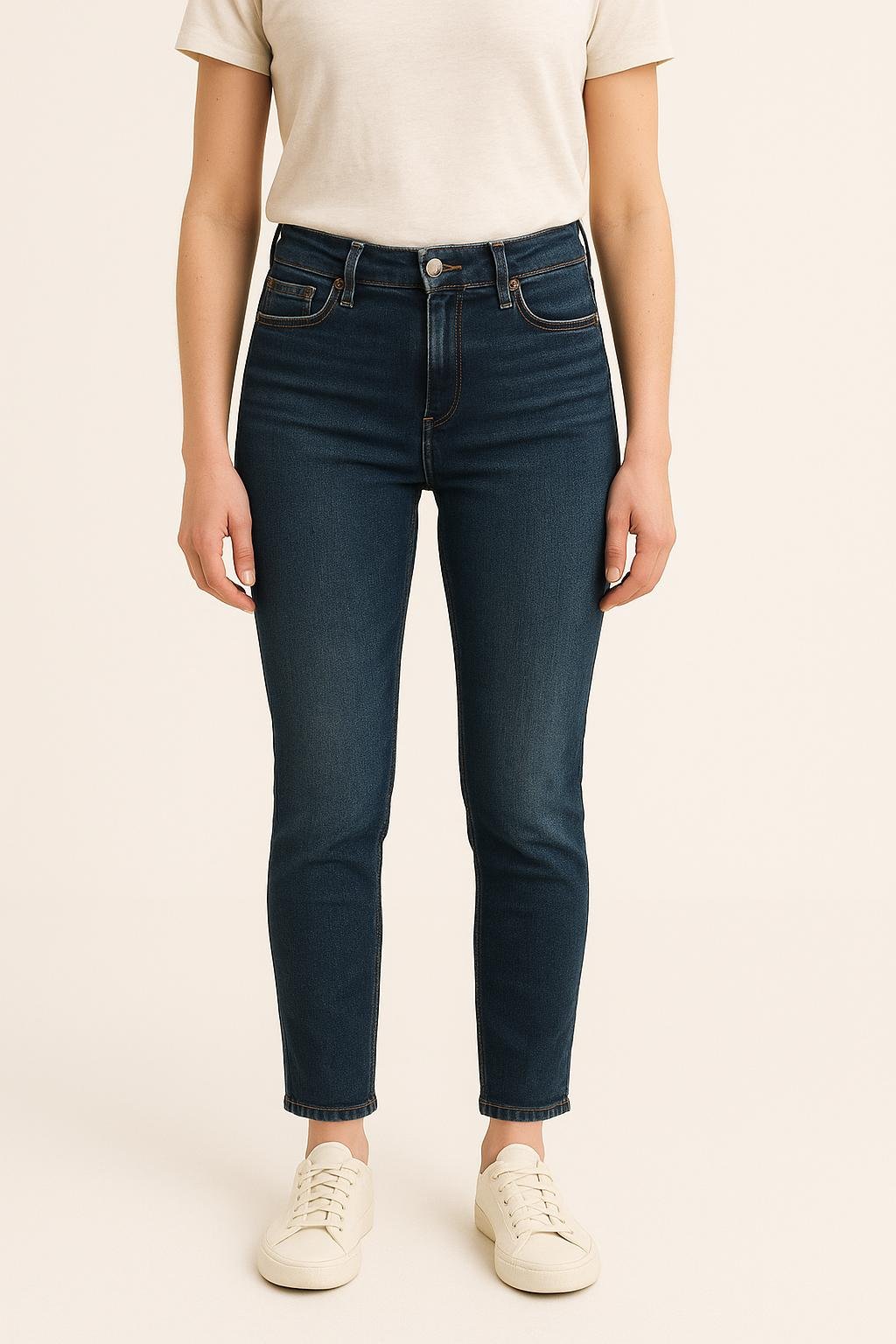 Cropped slim jeans with studs ACNE STUDIOS - Seconde Main Blue