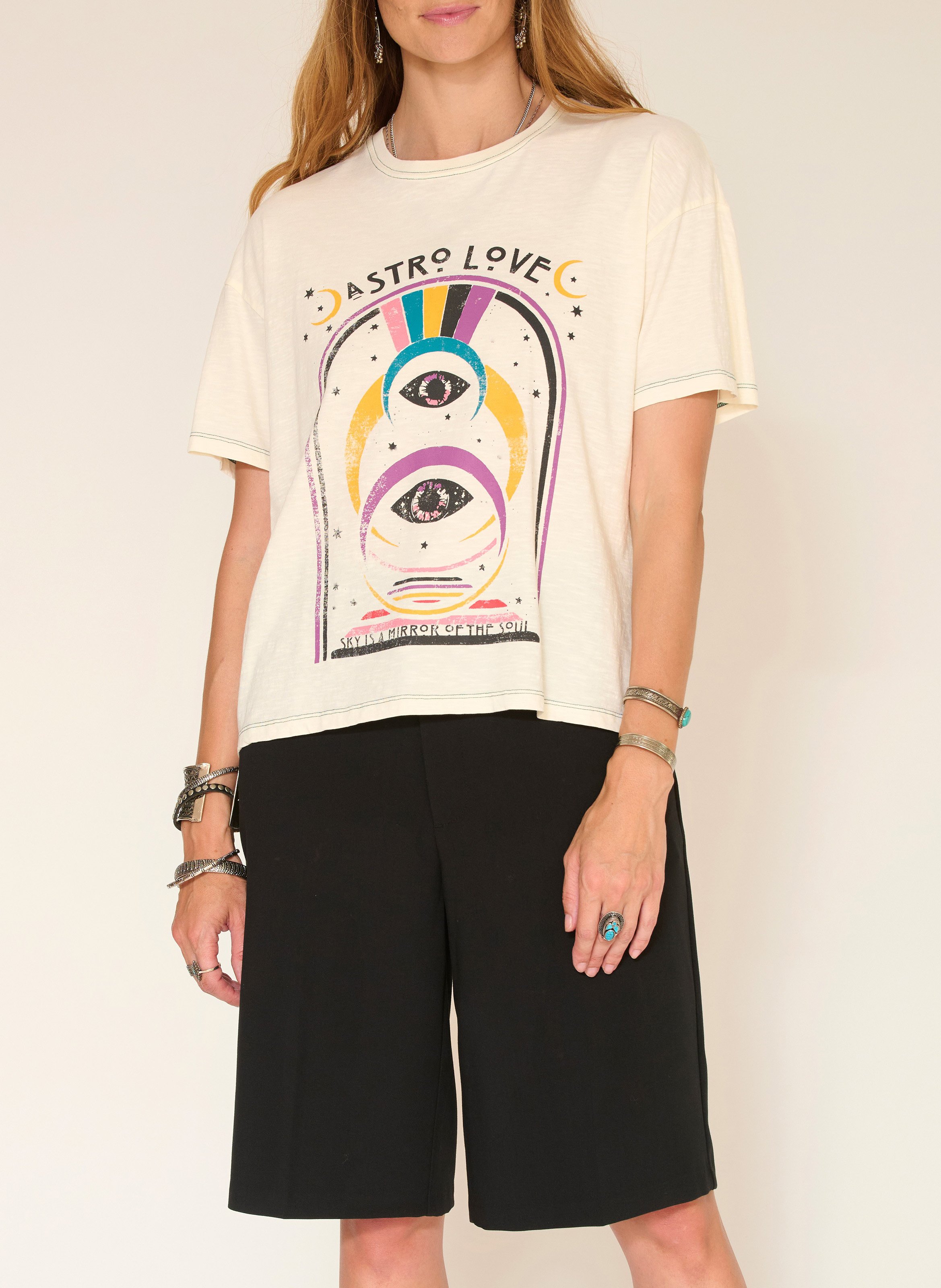 Tee-shirt droit en coton MKT Beige