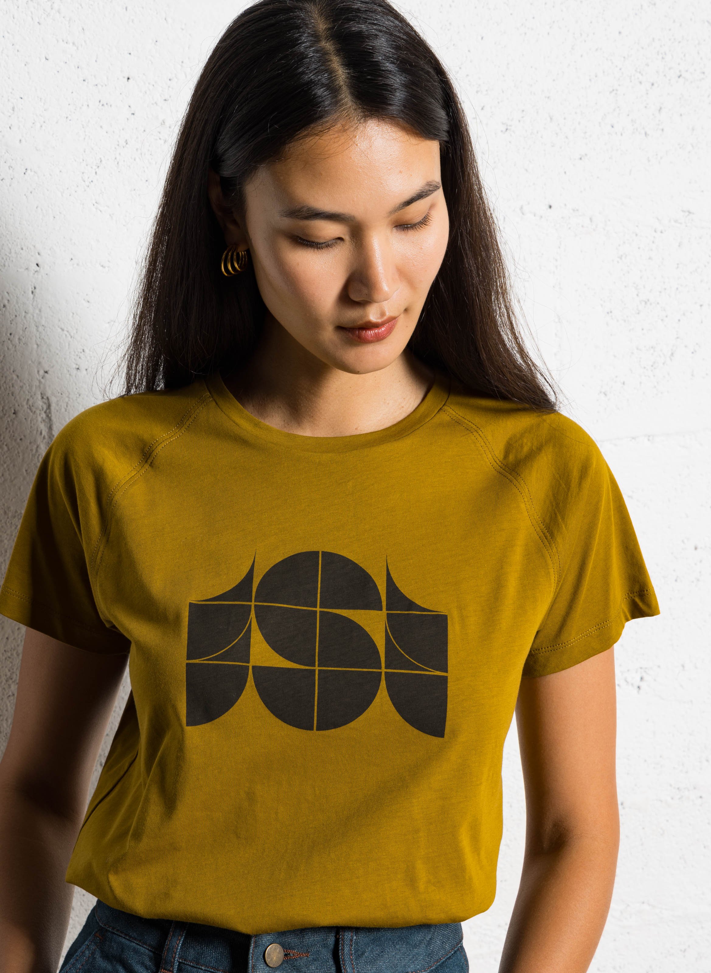 Tee-shirt sérigraphié en coton SOEUR Marron