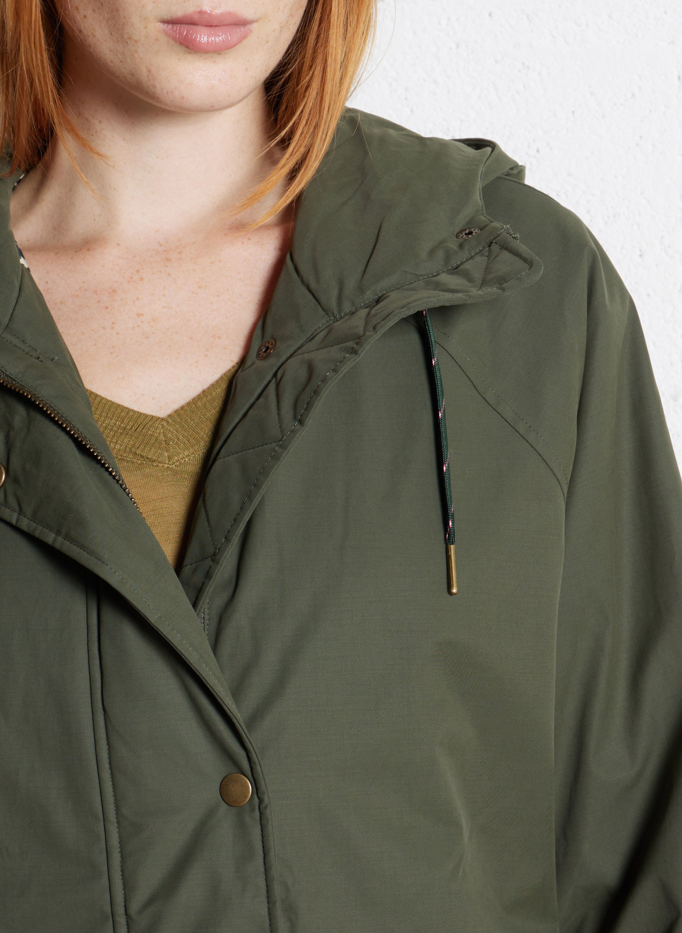 Parka à capuche droite col montant unie BENSIMON Kaki