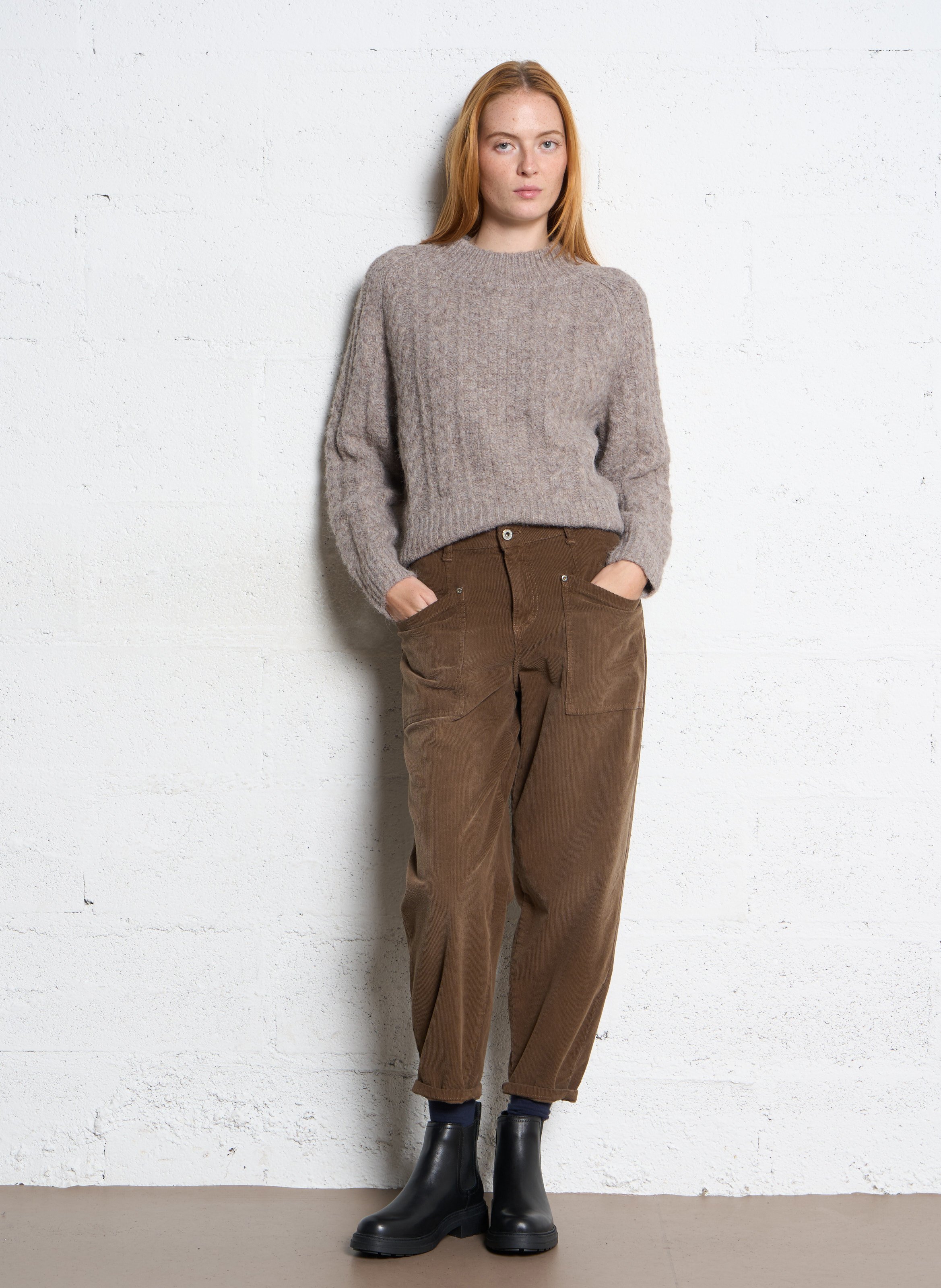 Pull col rond  SEE U SOON Beige