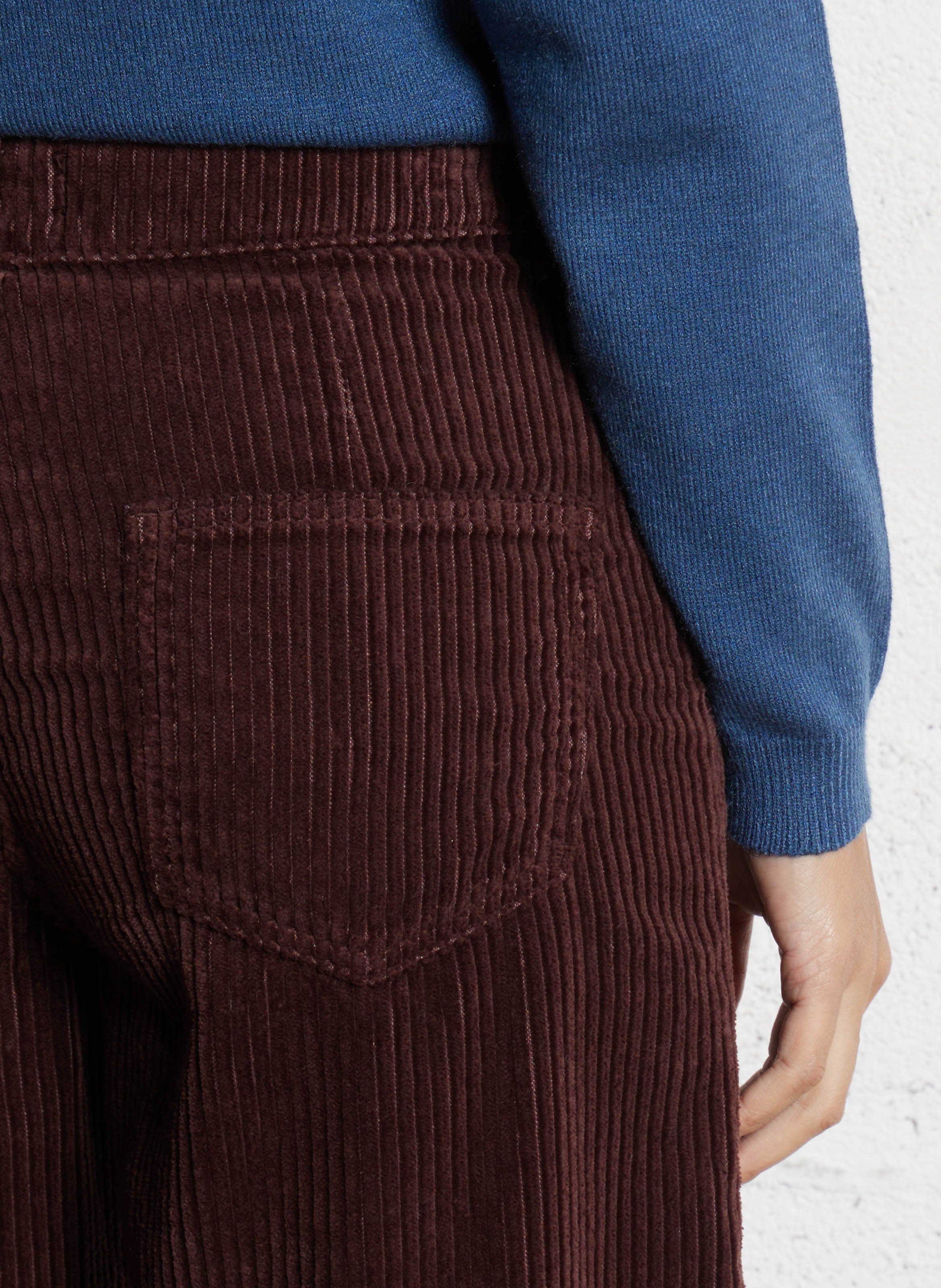 Wide ribbed cotton trousers ACQUAVERDE Brown