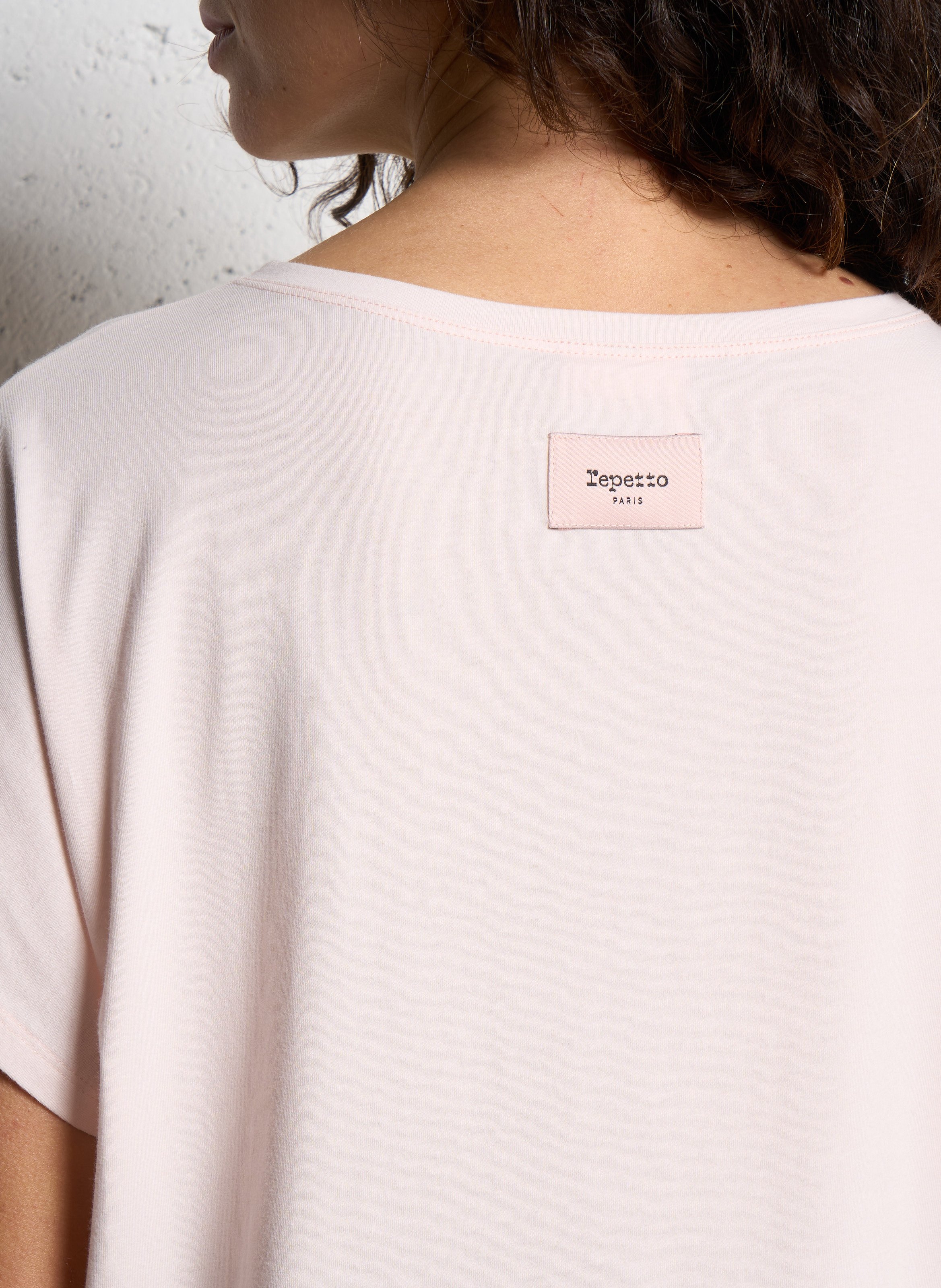 Oversized cotton blend t-shirt REPETTO Pink