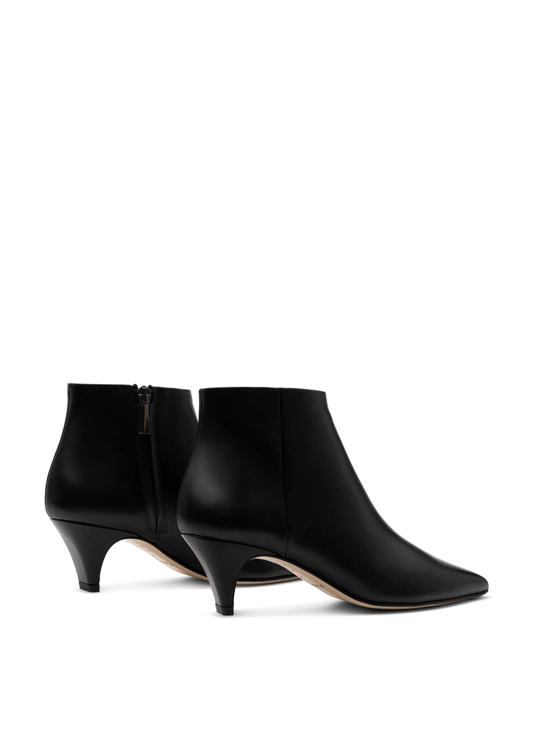 Smooth black leather ankle boots PARALLELE PARIS Black