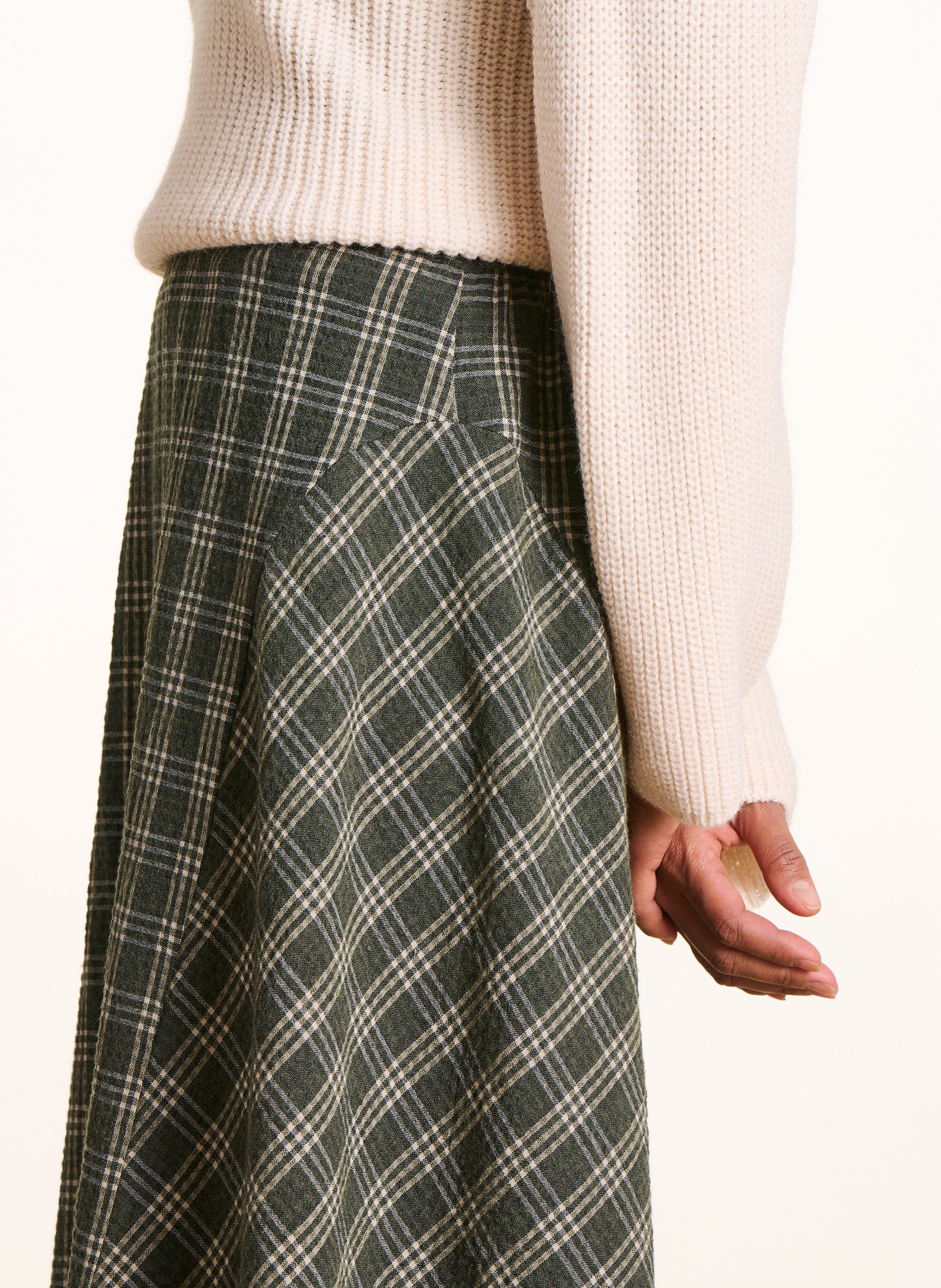 Check midi skirt LA FEE MARABOUTEE Green