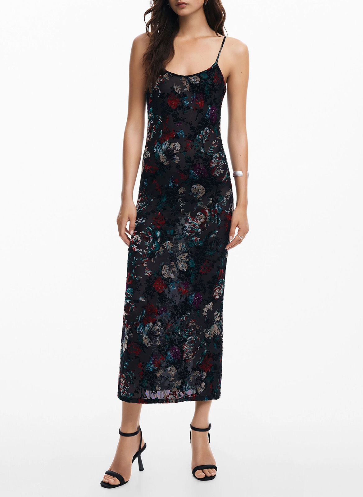 Langes Blumenkleid DESIGUAL Schwarz