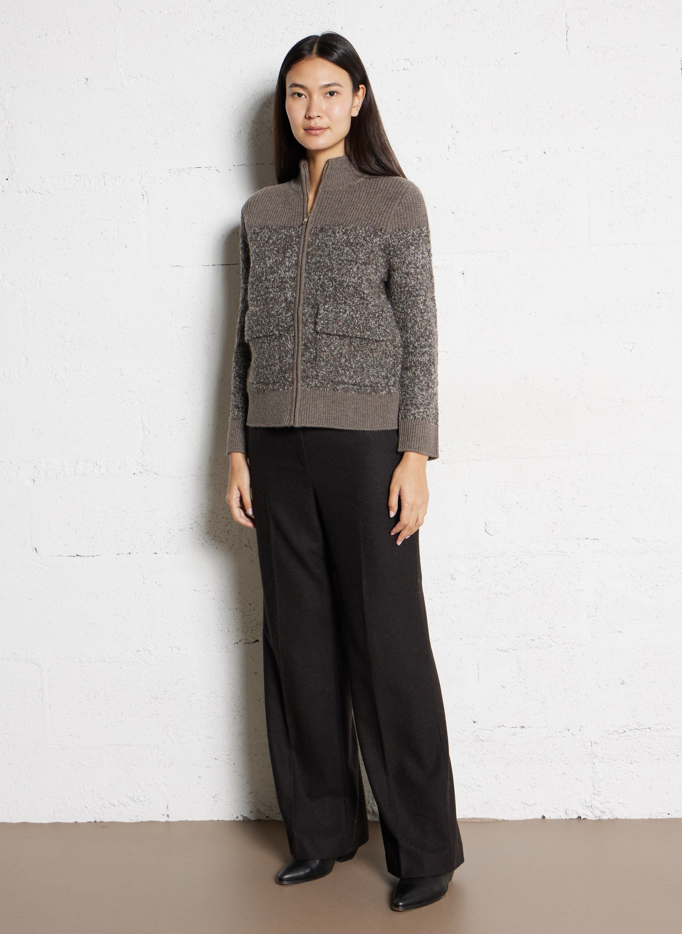 Recht vest met opstaande kraag van gemengde wol MAISON 123 Grijs