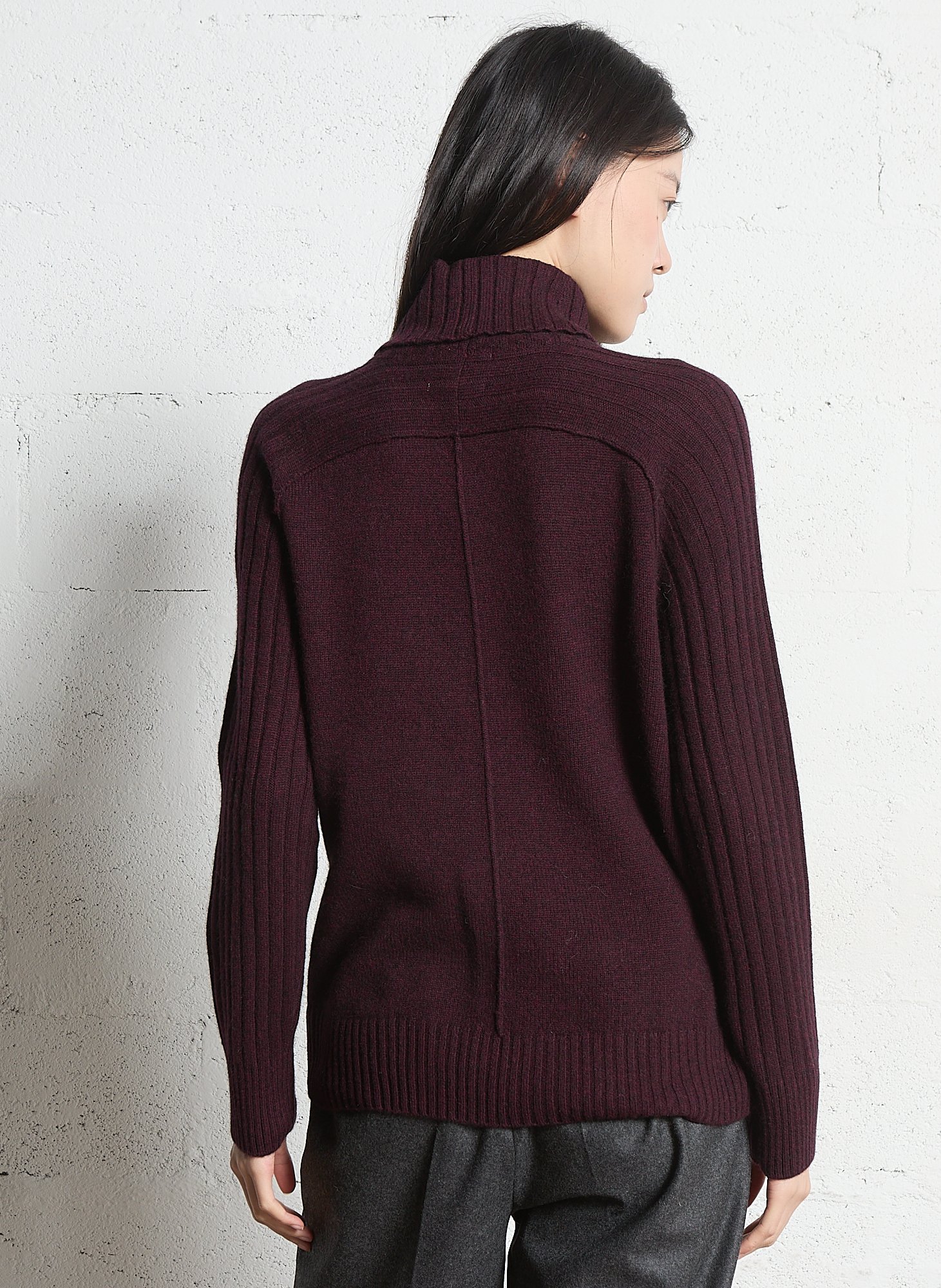 Pull col roulé en laine mélangée MAISON 123 Violet
