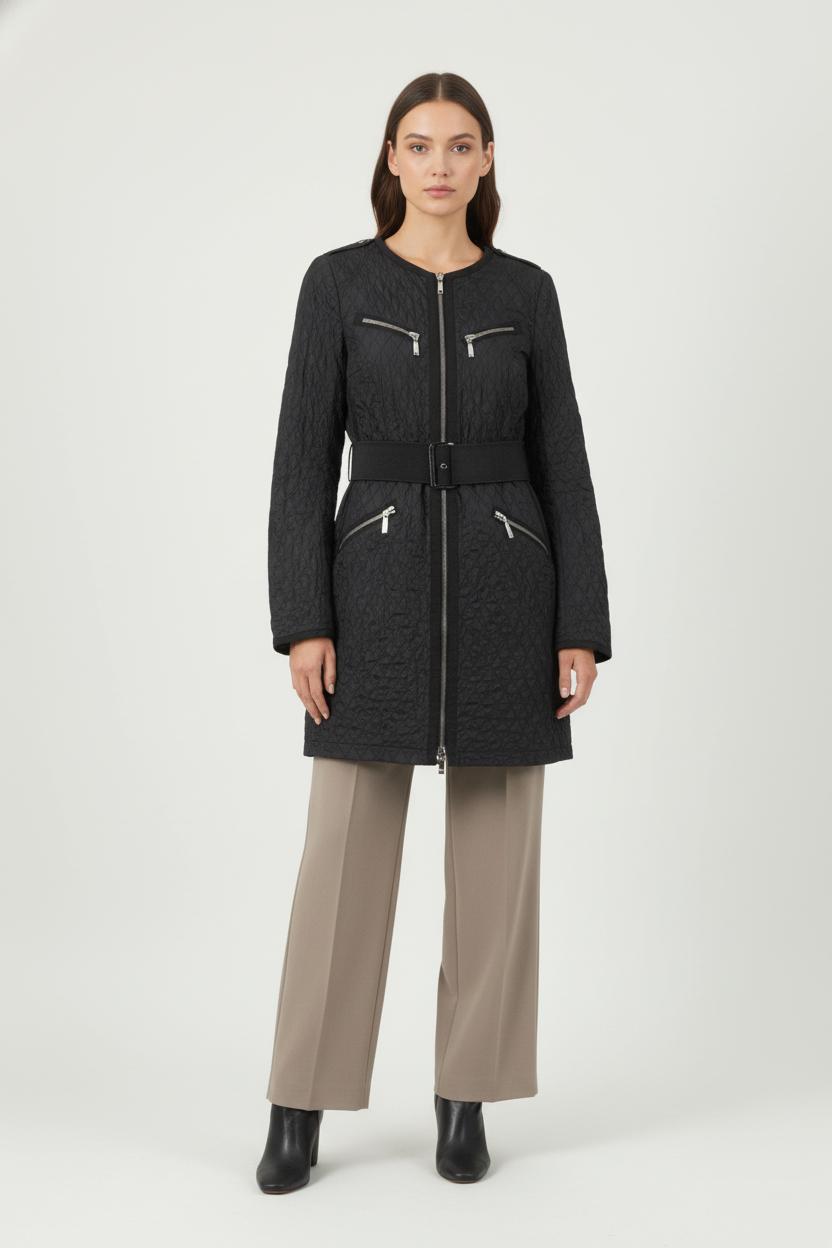 Lightweight quilted padded jacket with high neck MONCLER - Seconde Main Black