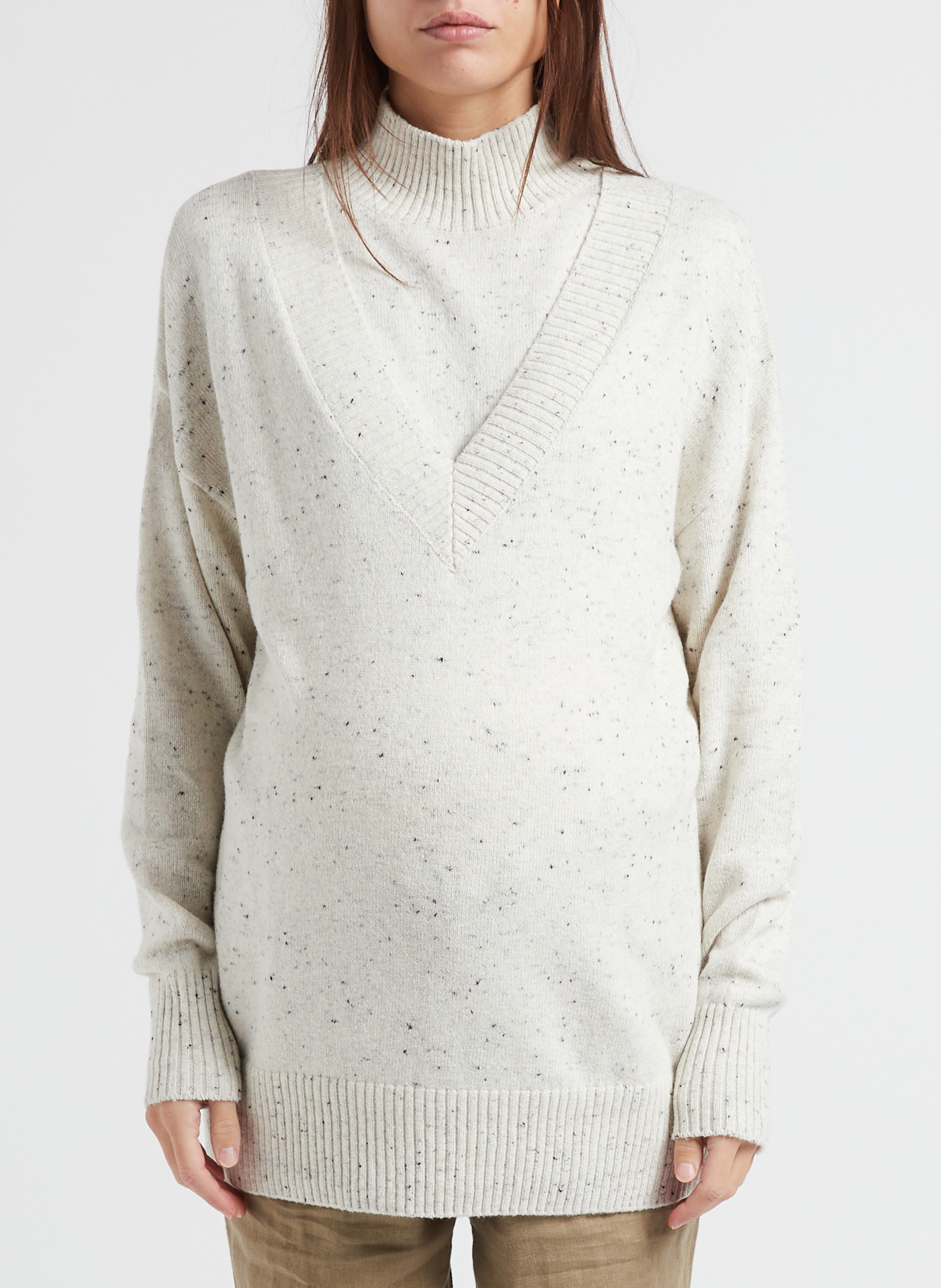 Pull col montant en coton SERAPHINE Gris