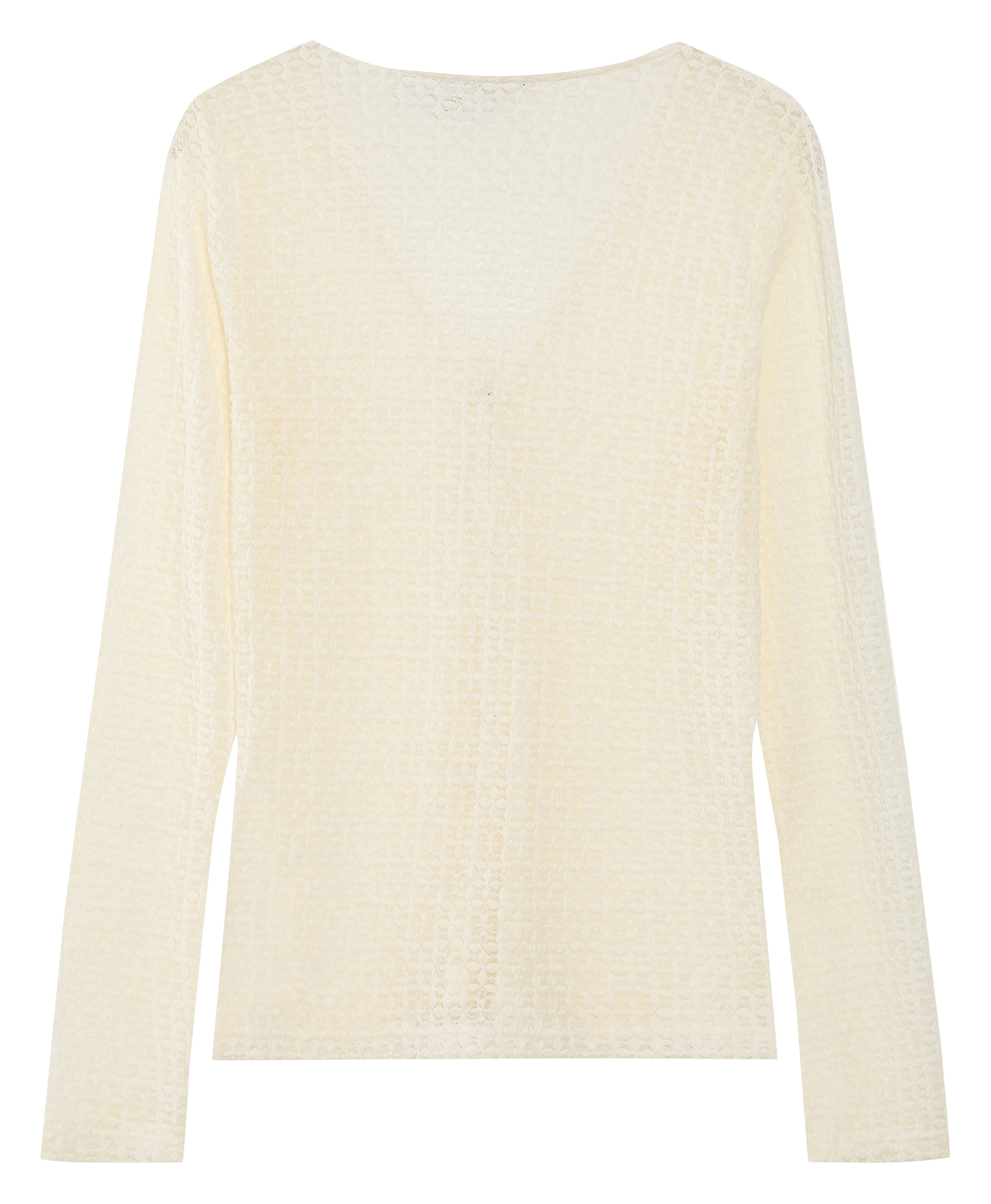 Tee-shirt col v ajusté en dentelle  GRACE ET MILA Blanc