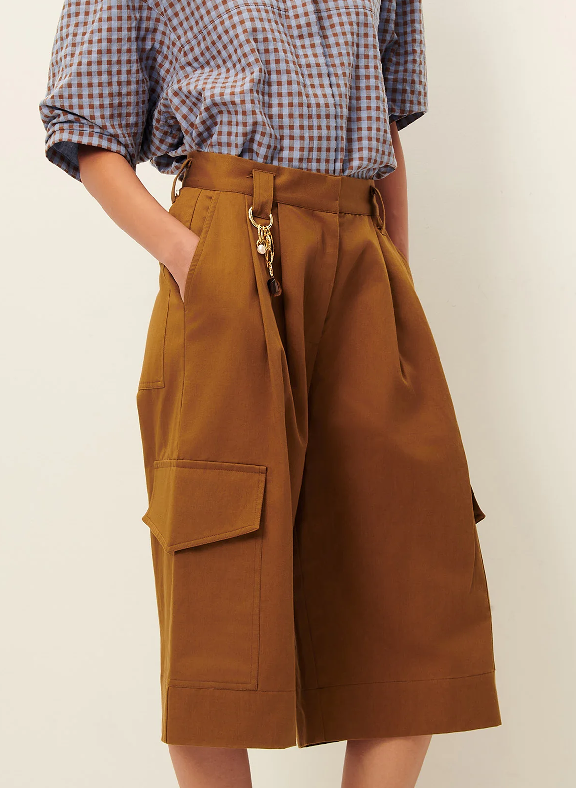 Bermuda large en coton mélangé SESSUN Marron