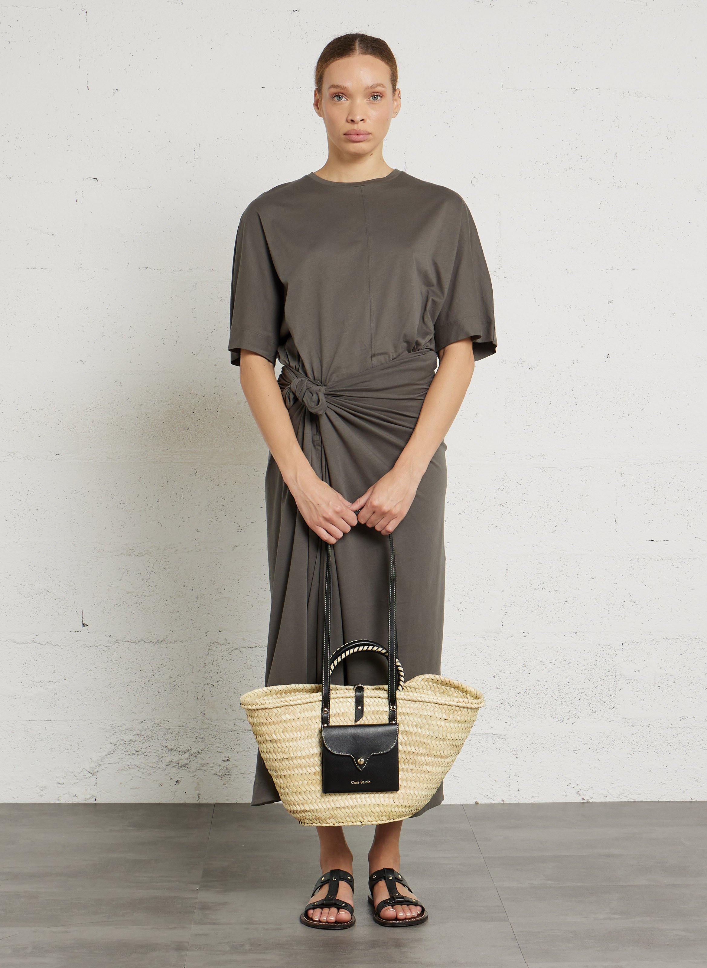 Panier tressé en doum CRAIE STUDIO Noir