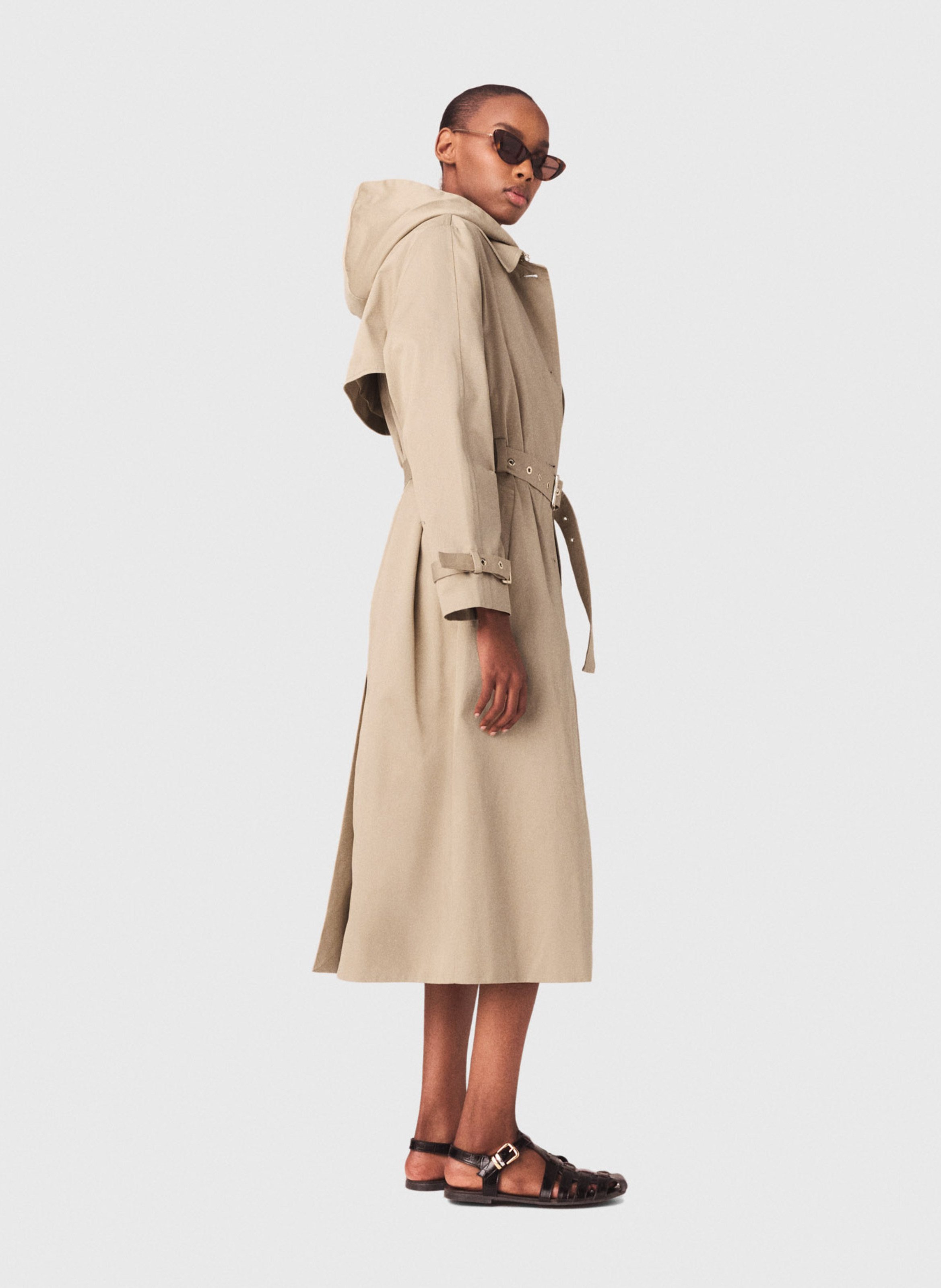 Effen trenchcoat MAJE Beige