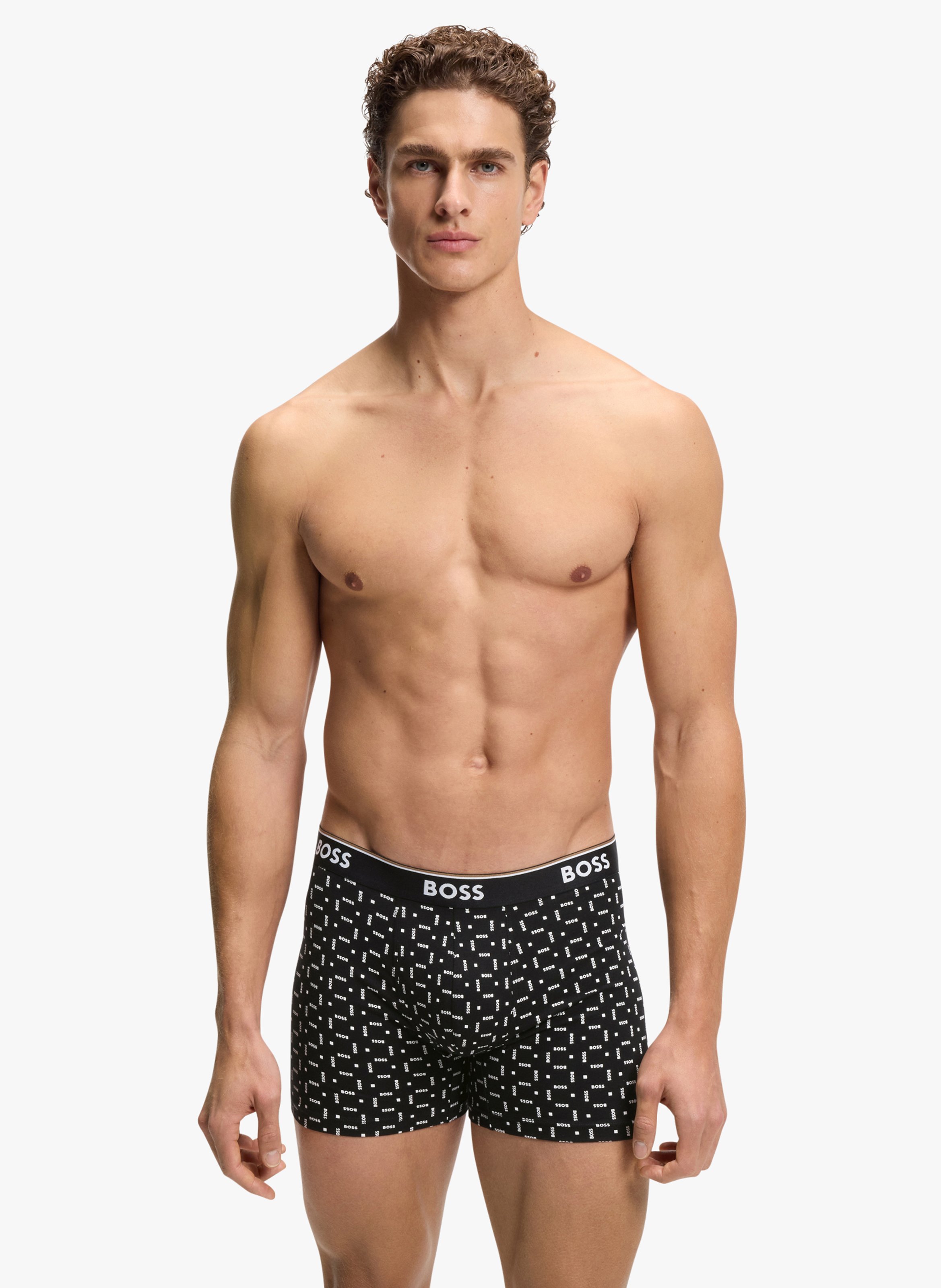 Lot de 3 boxers en coton mélangé BOSS Noir
