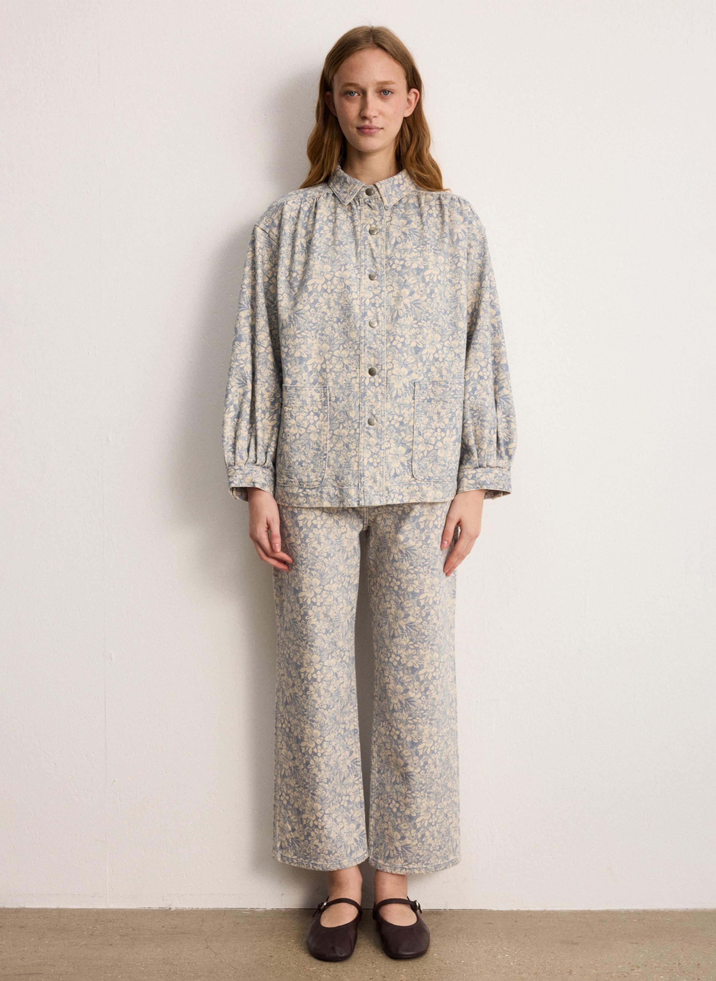 Surchemise en denim imprimé PABLO Bleu