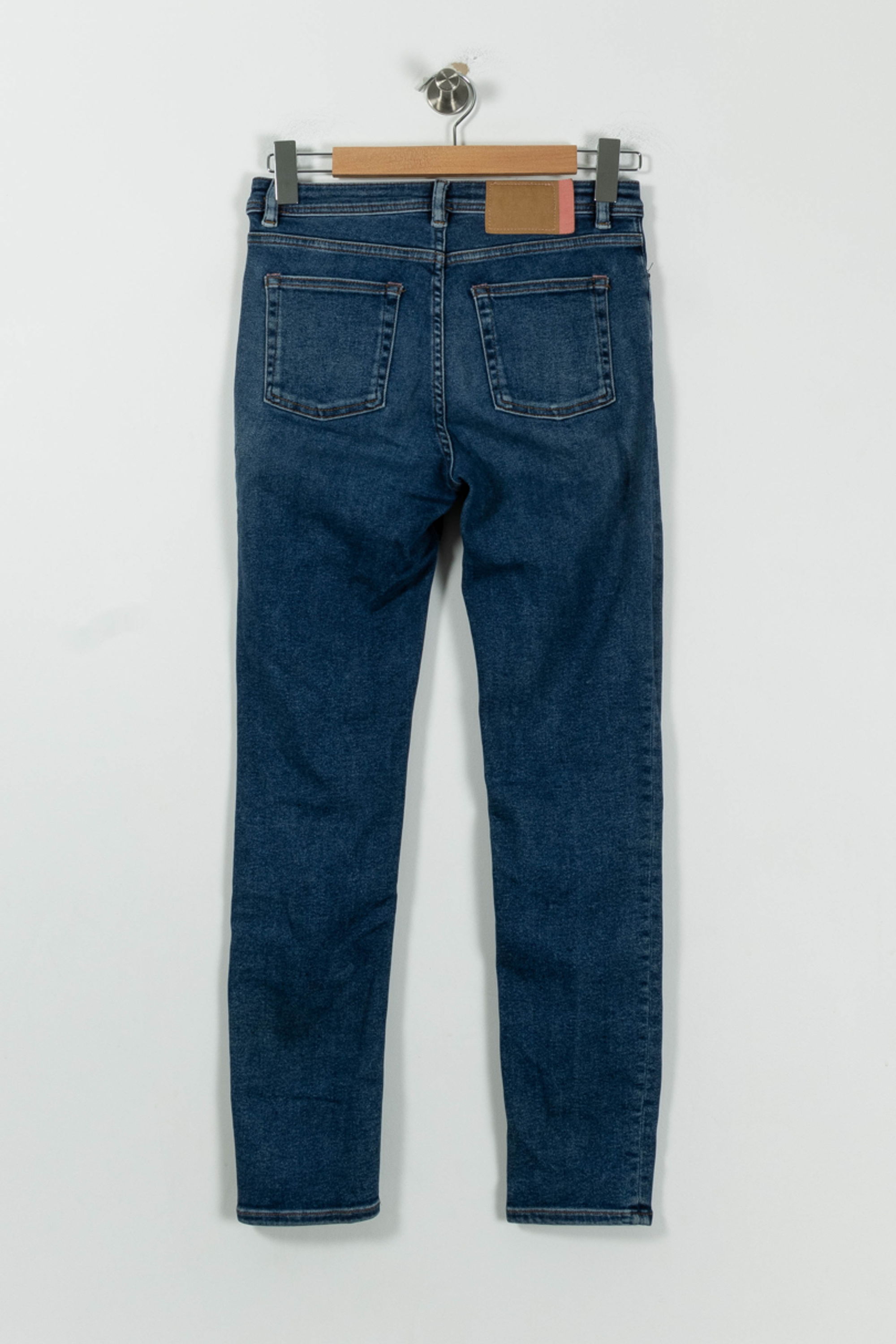 Cropped slim jeans with studs ACNE STUDIOS - Seconde Main Blue