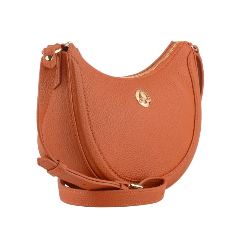 Calfskin leather shoulder bag POURCHET Orange