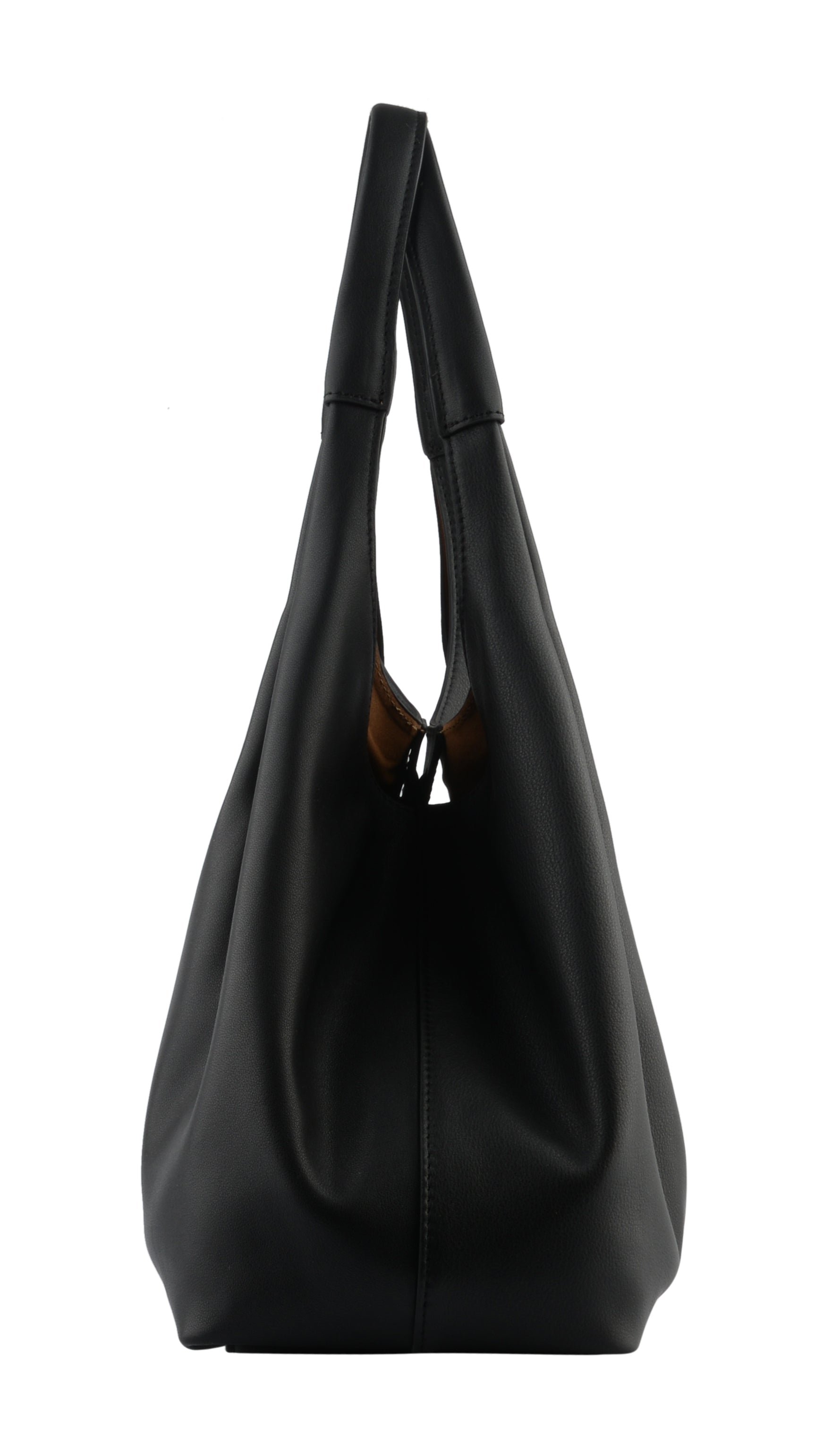 Calfskin leather shoulder bag | Black POURCHET Women