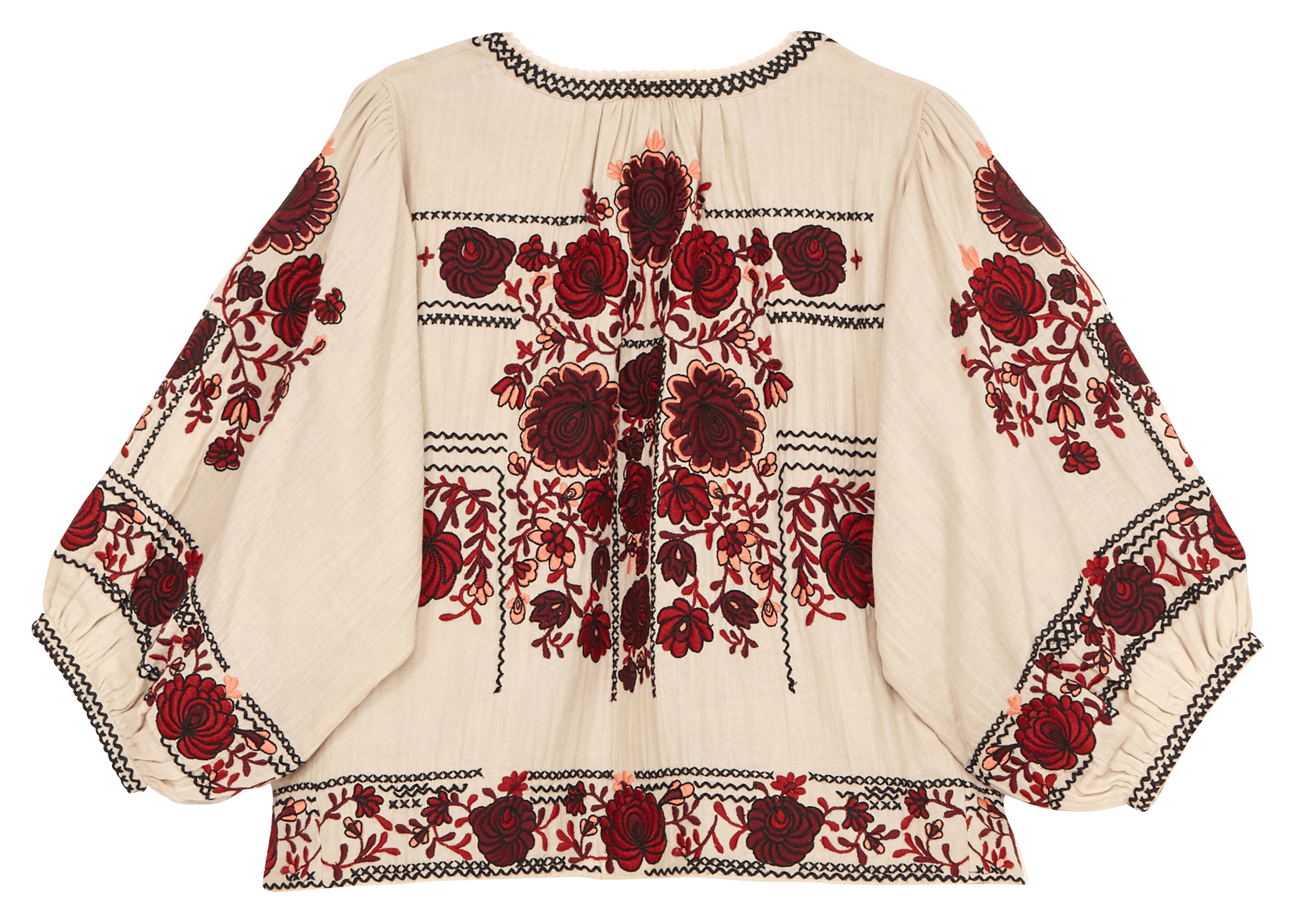 Veste oversize col rond en coton imprimé M.A.B.E Blanc