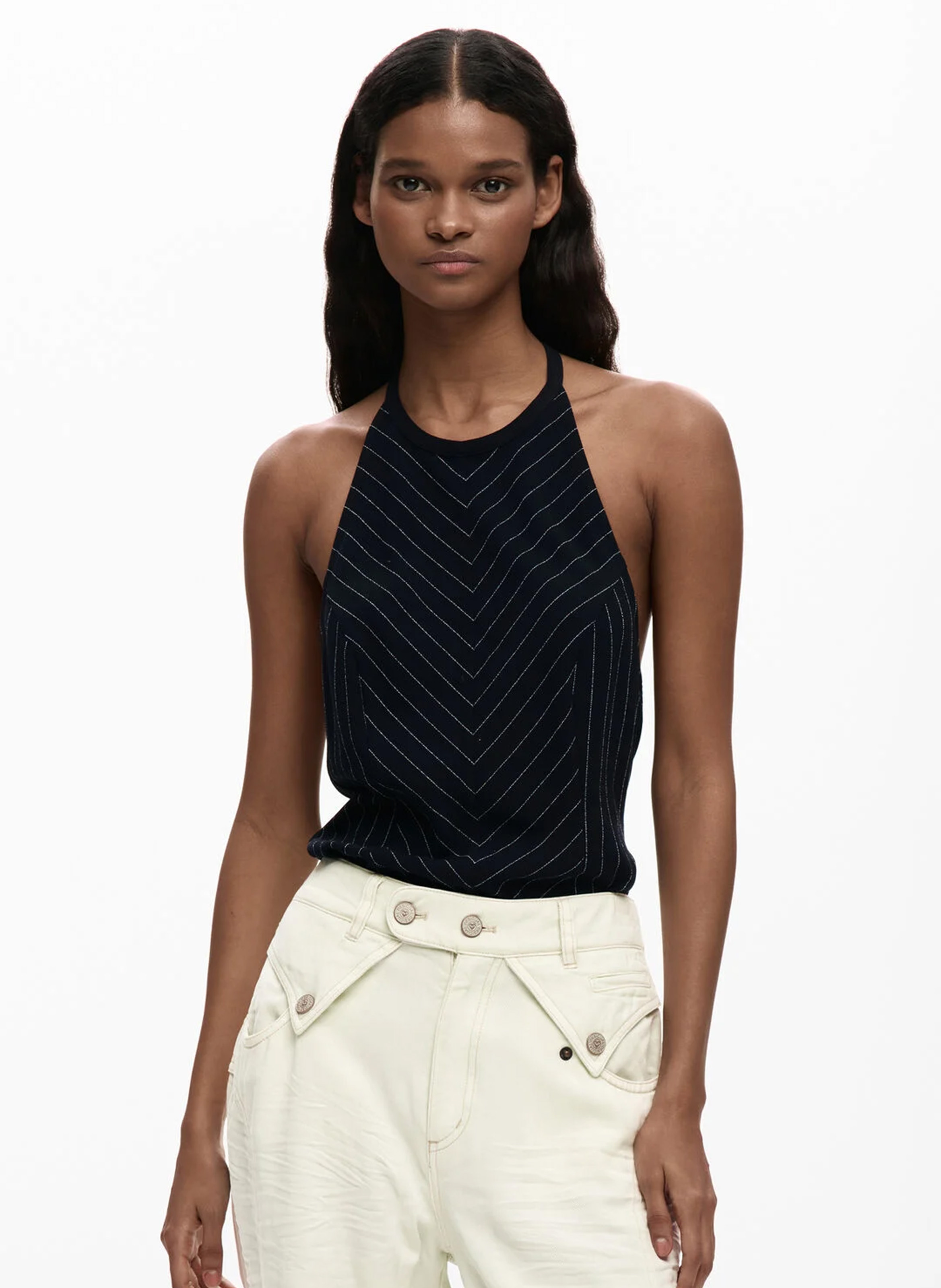 - Straight-leg jeans
- 5 pockets
- Straight cut
- Faded effect DESIGUAL White