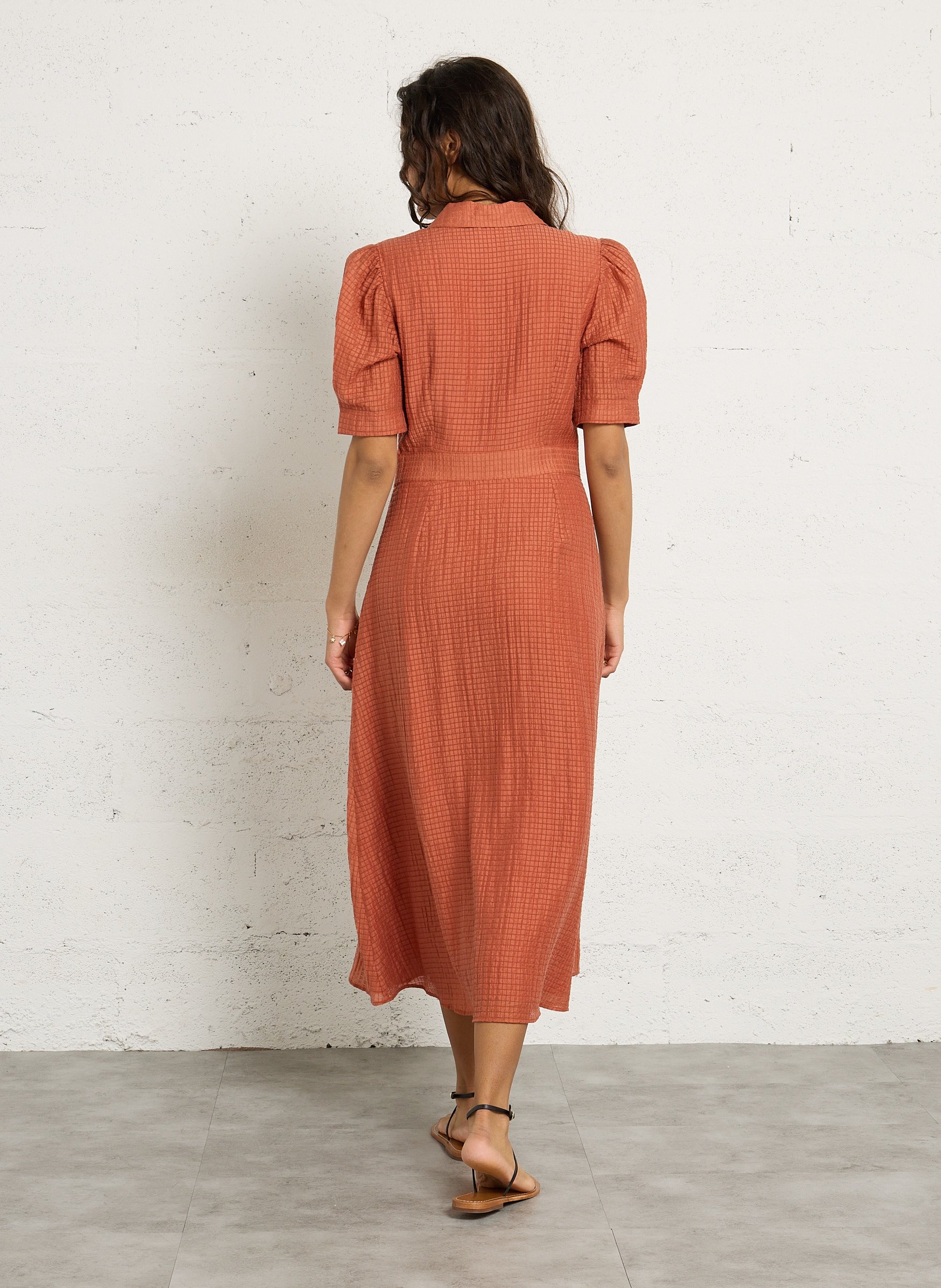 Robe longue manches bouffantes PETITE MENDIGOTE Beige