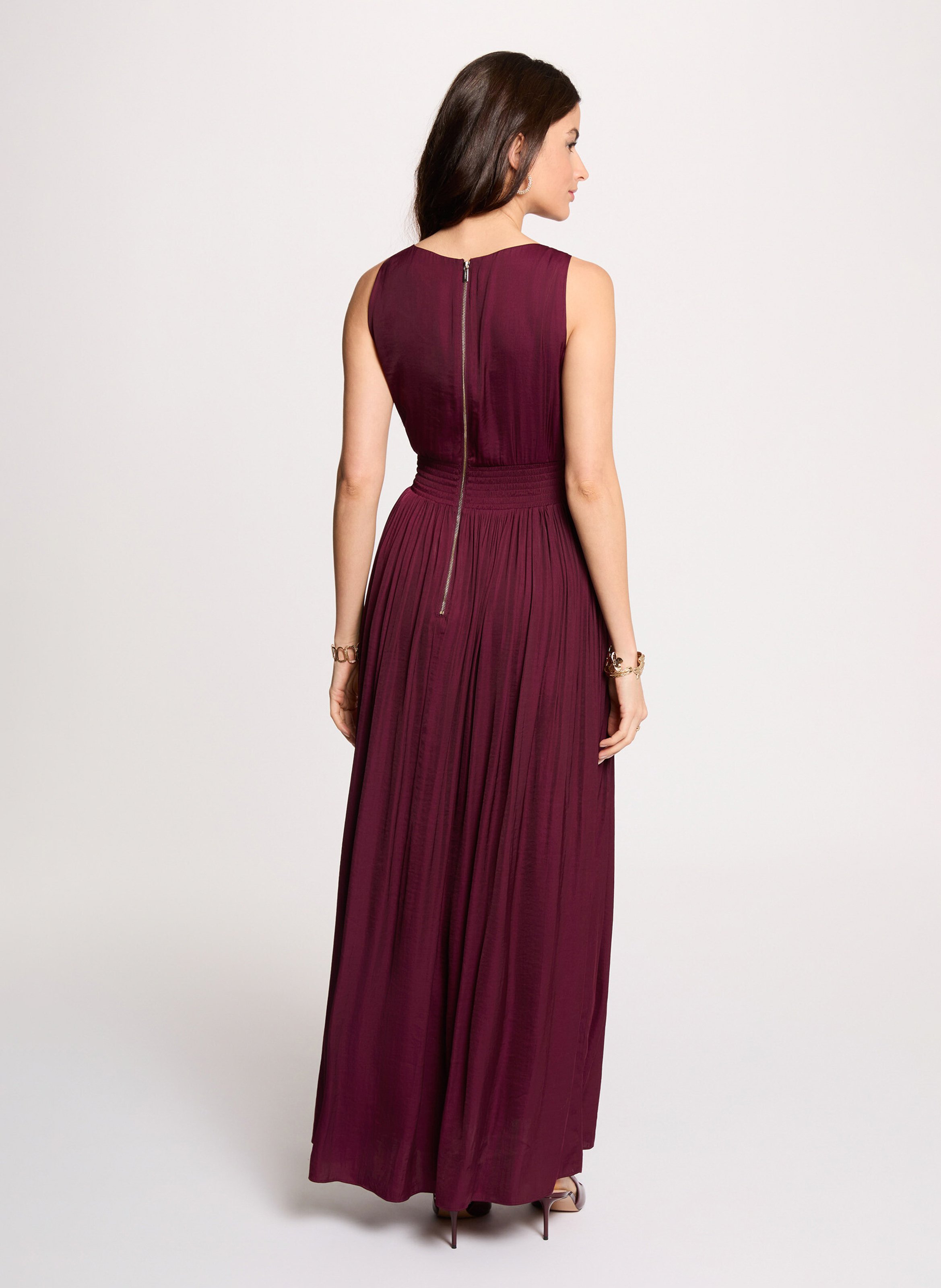 Robe longue col V MORGAN Violet