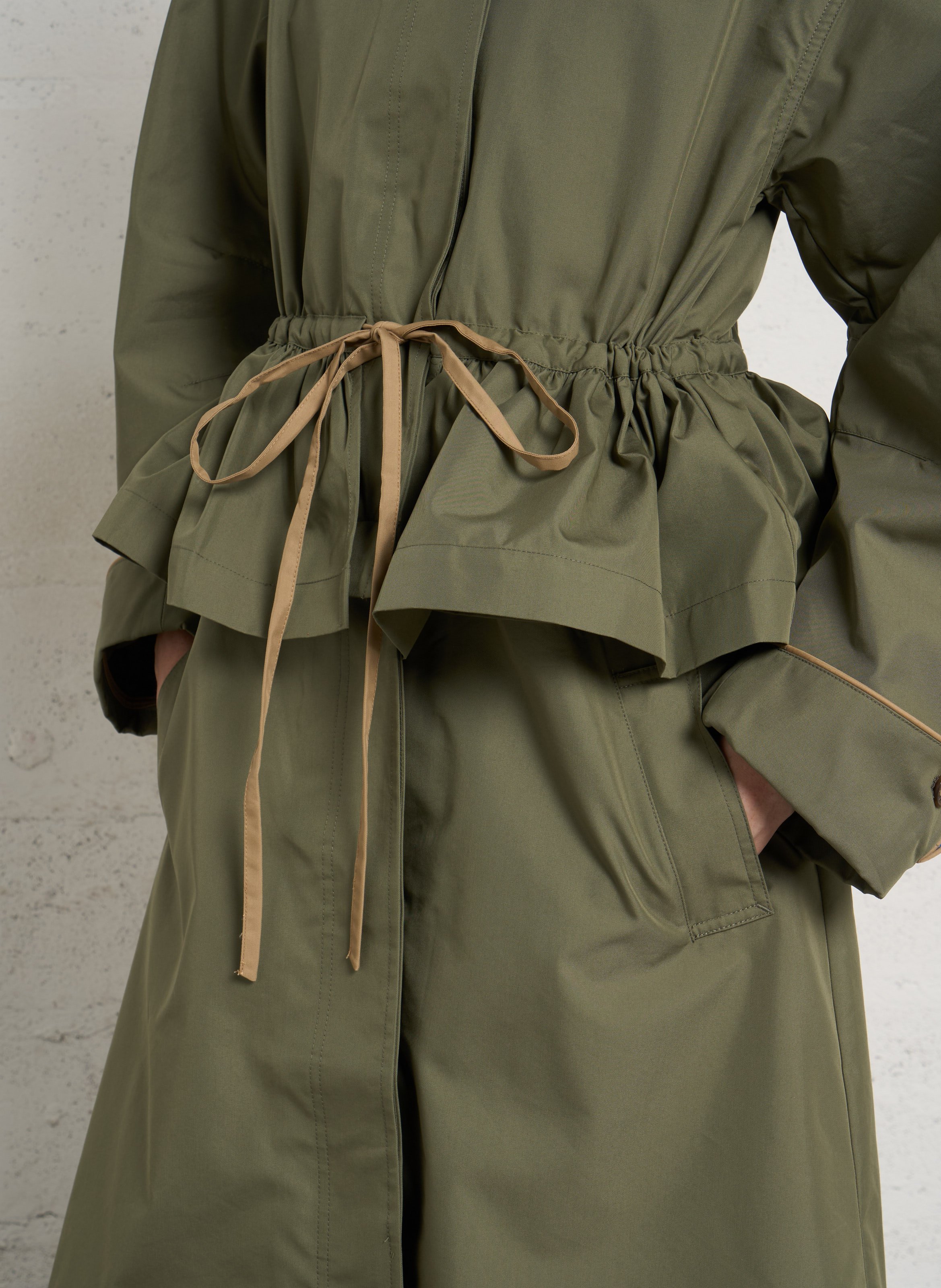 Oversized coat in blended organic cotton DAMSON MADDER Green