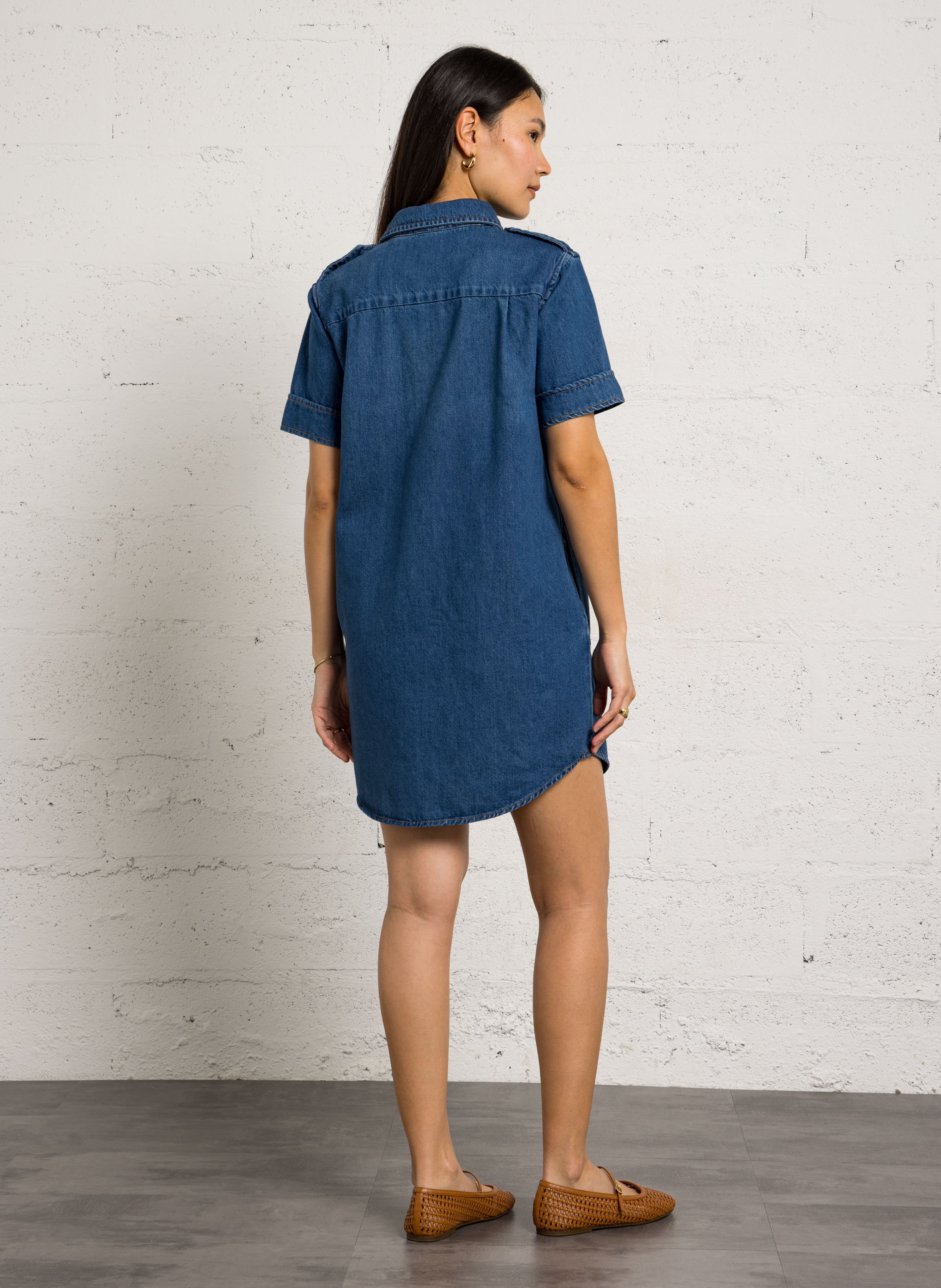 Robe courte boutonnée en jean MAISON 123 Bleu