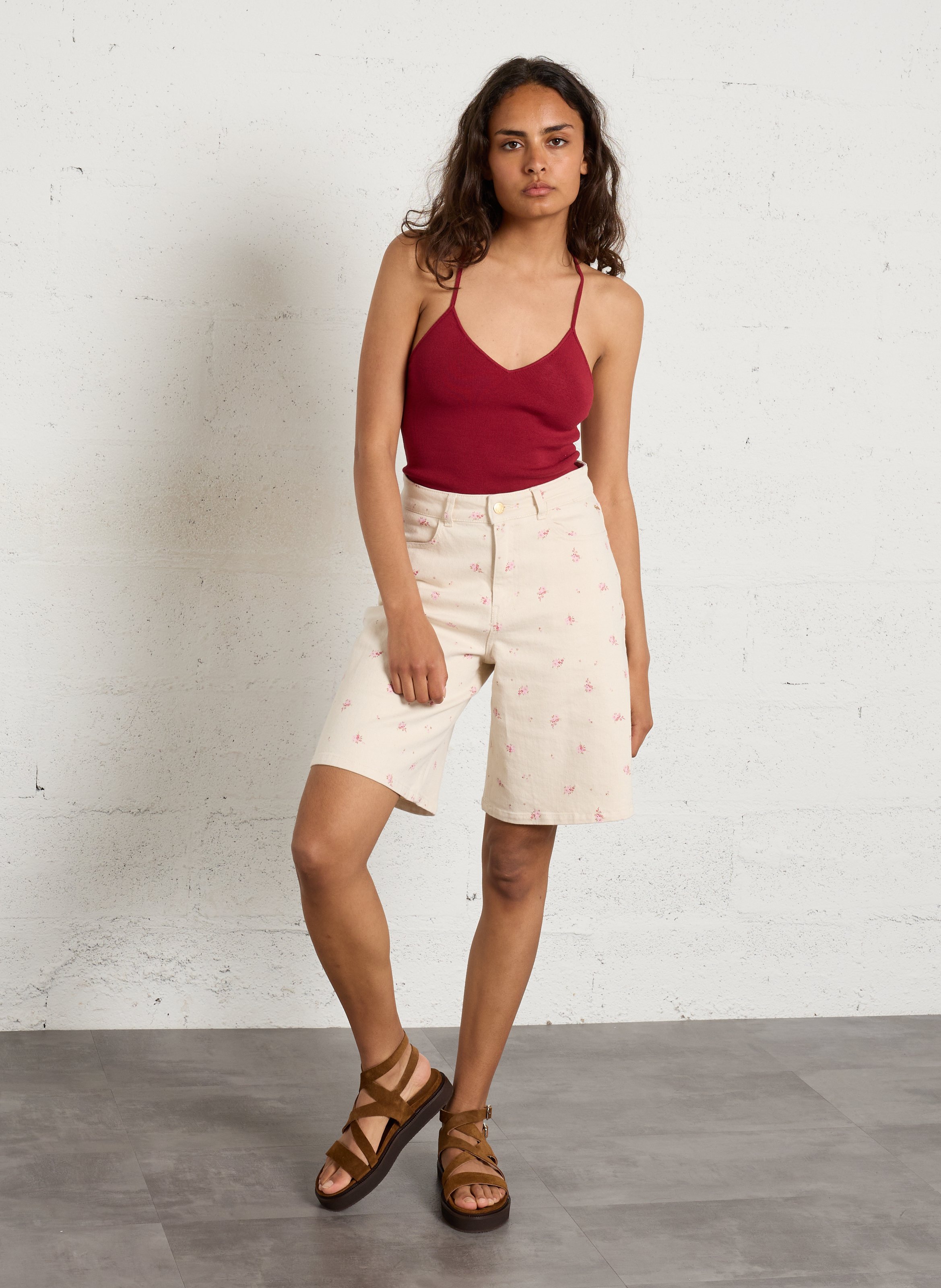 Sandales compensées en cuir MELLOW YELLOW Marron