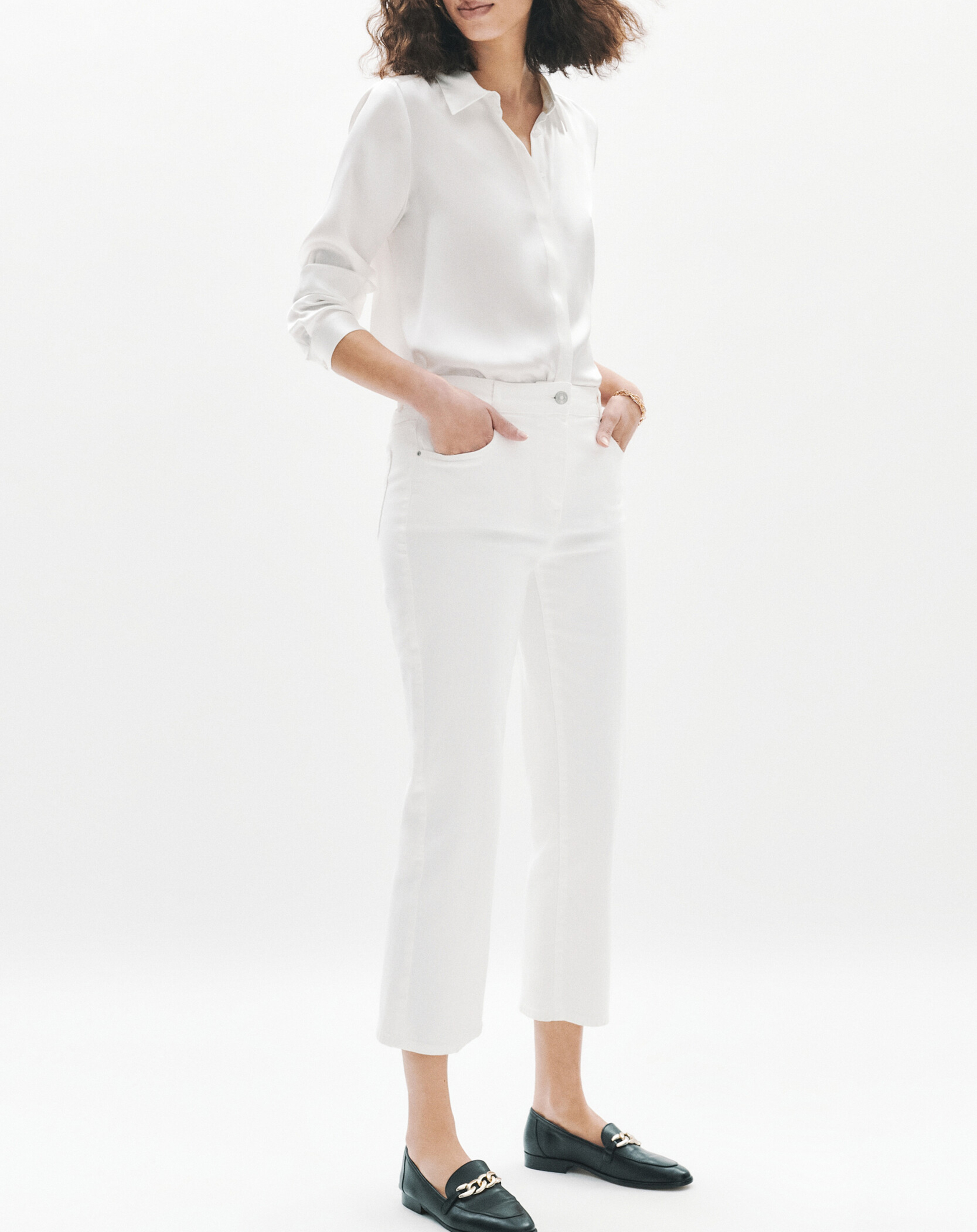Straight-leg cotton-blend jeans CAROLL Beige