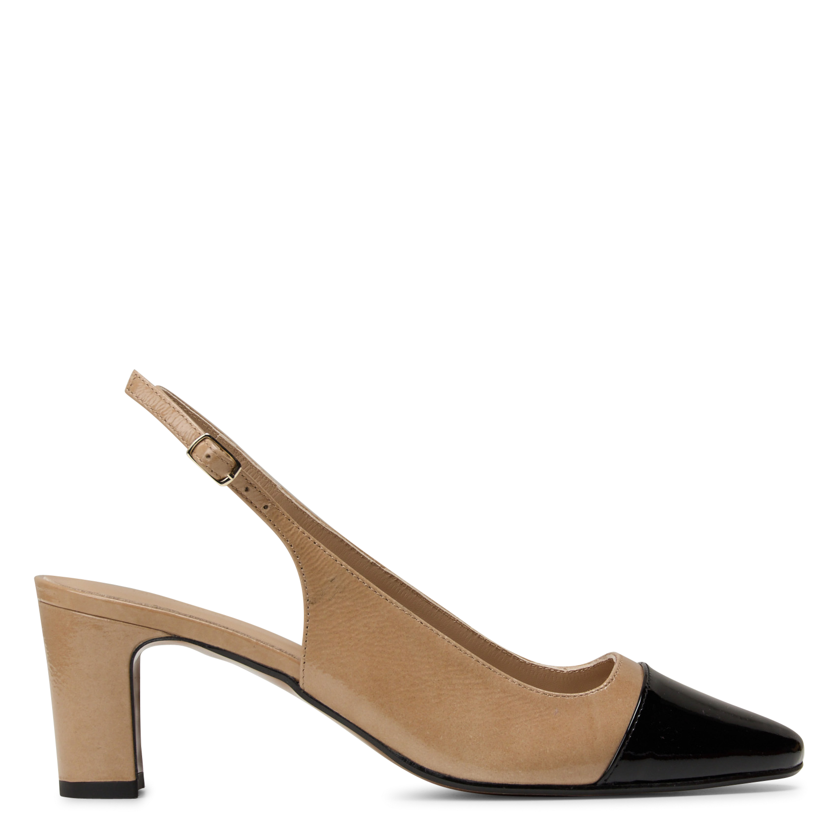 Riemchenschuhe aus Lackleder RIVECOUR Beige