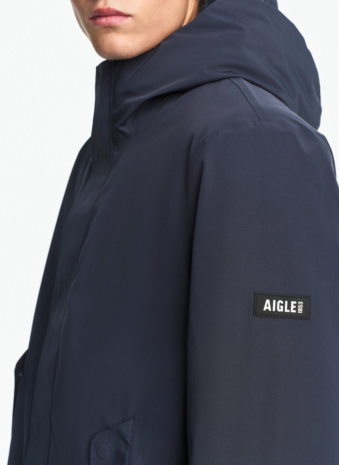 Halflange parka met capuchonkraag AIGLE Blauw
