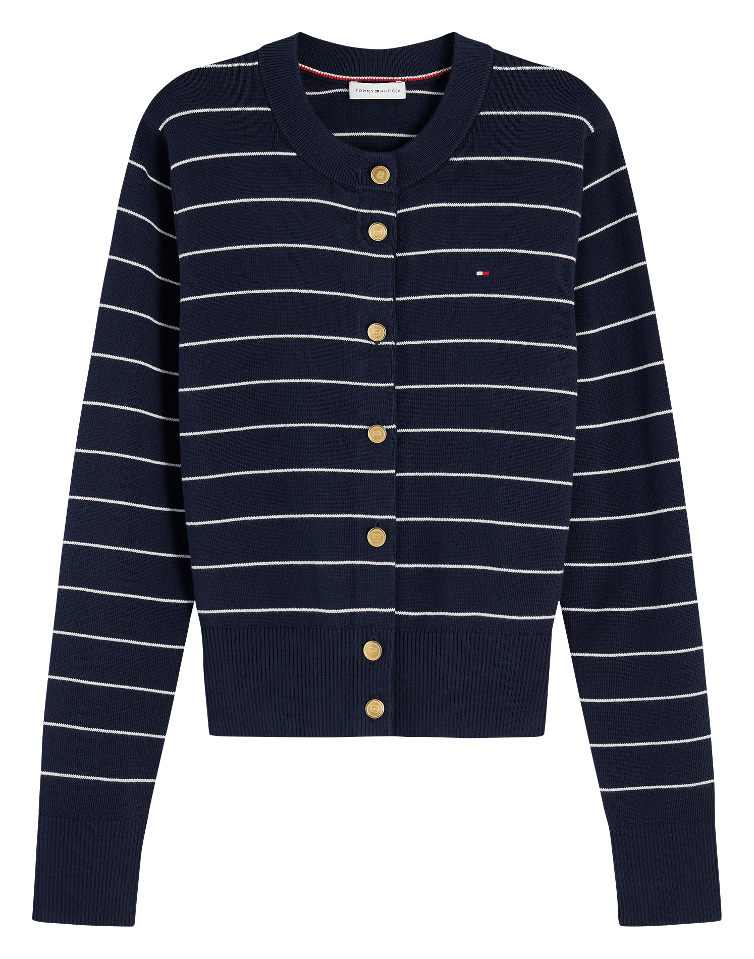 Fitted Striped Cotton Cardigan TOMMY HILFIGER Blue