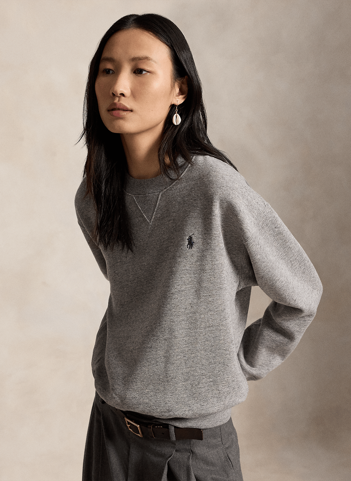 Rundhals-Sweatshirt aus Baumwoll-Mix POLO RALPH LAUREN Grau