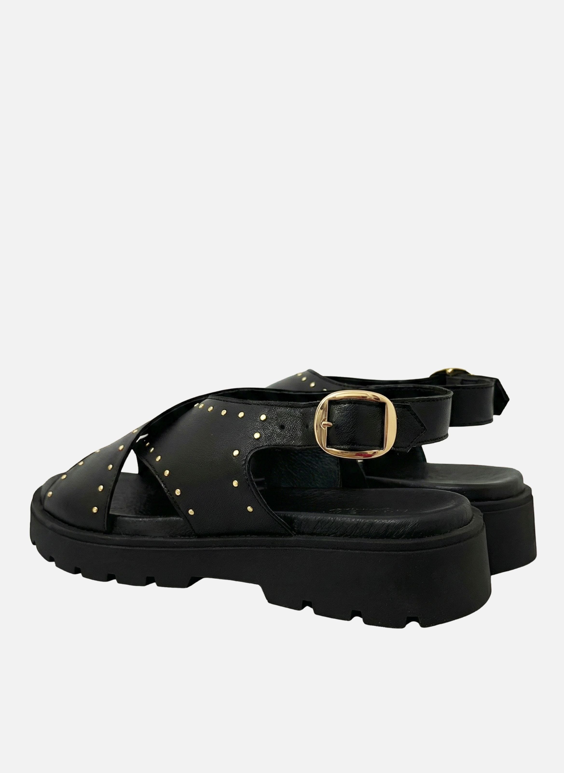 Sandals rubber lou smooth leather JULES & JENN Black