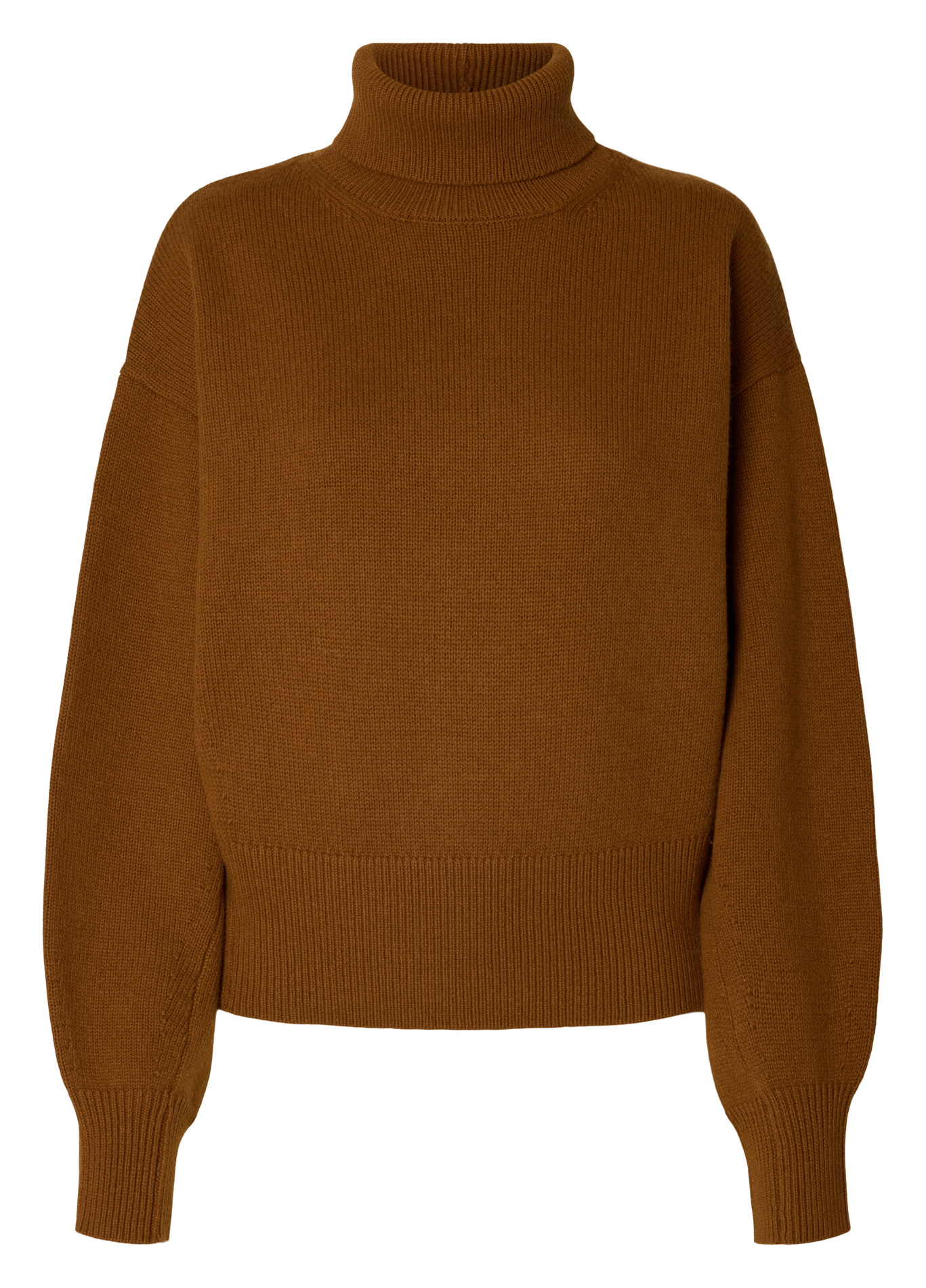 Pull oversize en laine et coton bio SELECTED Marron